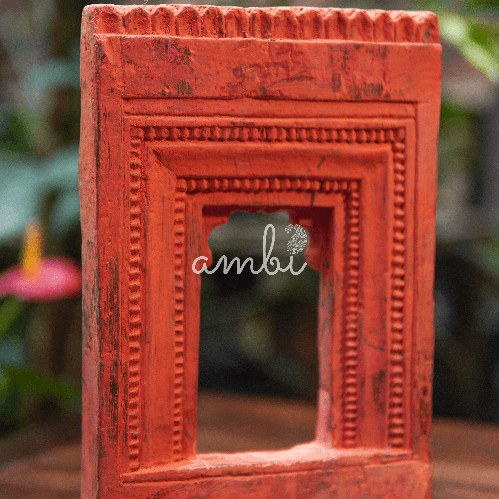 Wooden Temple Frame in Orange
