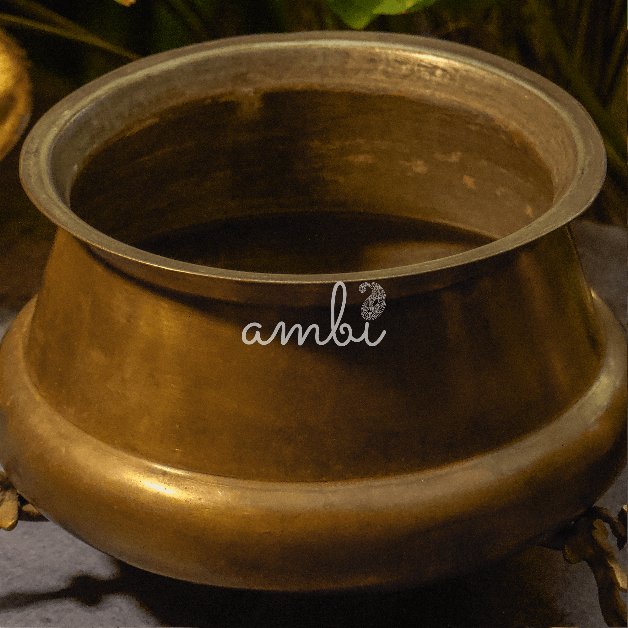Handcrafted Vintage Elevated Brass Culinary Vessel