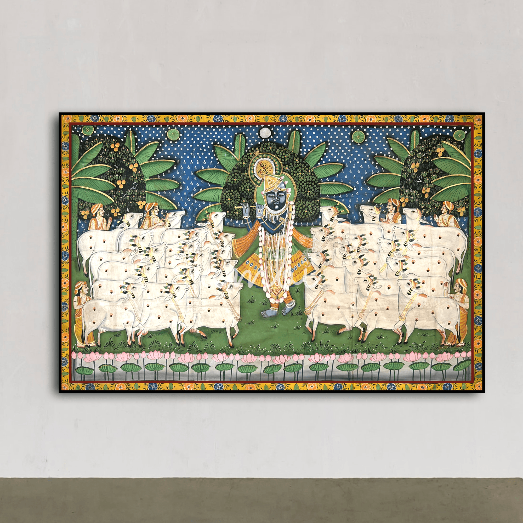 2026 - Pichwai Art - Handmade Shreenathji Gopashtami Painting