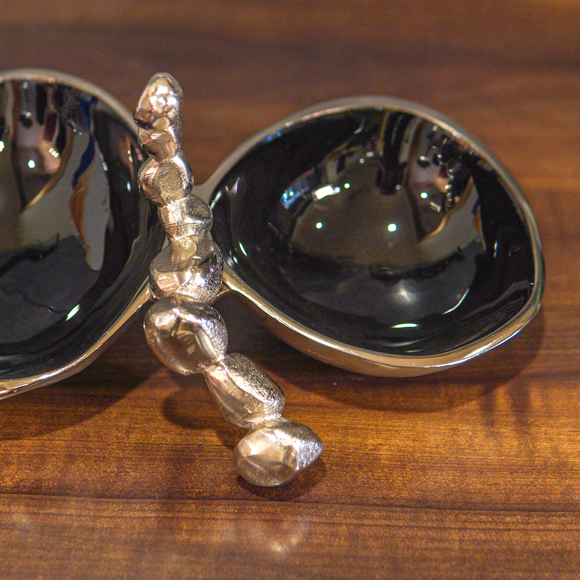 Elegant Pure Brass Nickel Black Dry fruit Bowl Set (2 Bowls) - Black