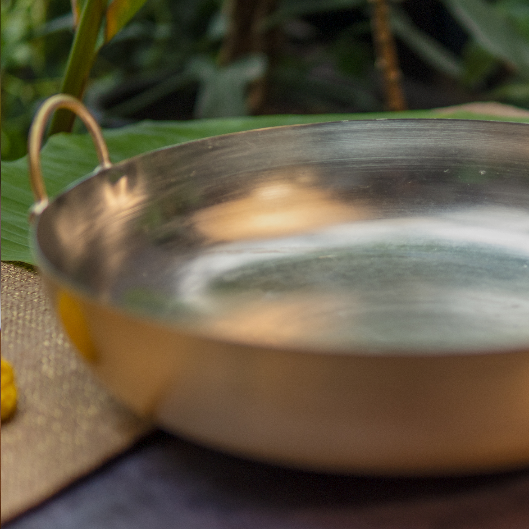 Pure Brass Heavy Base Kadhai — Large 13 Inches | 1.75 KG | Ambi