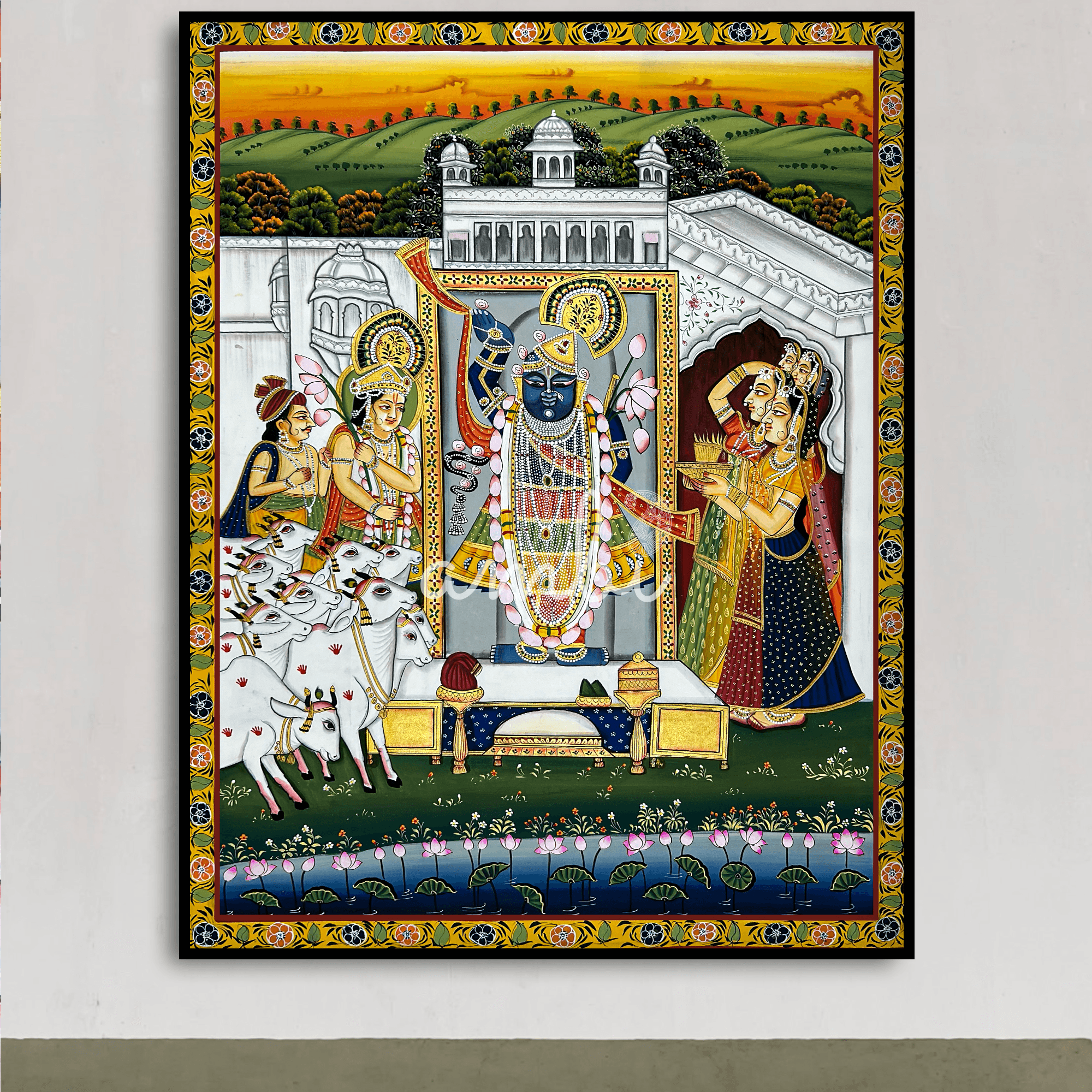 2026 - Pichwai Art - Handmade ShreenathjI, Gopis and Balram Painting