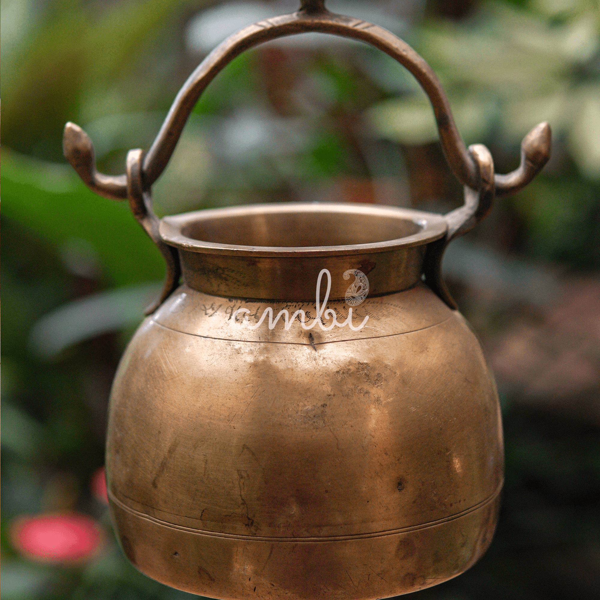 Handcrafted Vintage Heritage Brass Lota With Hanging Loop