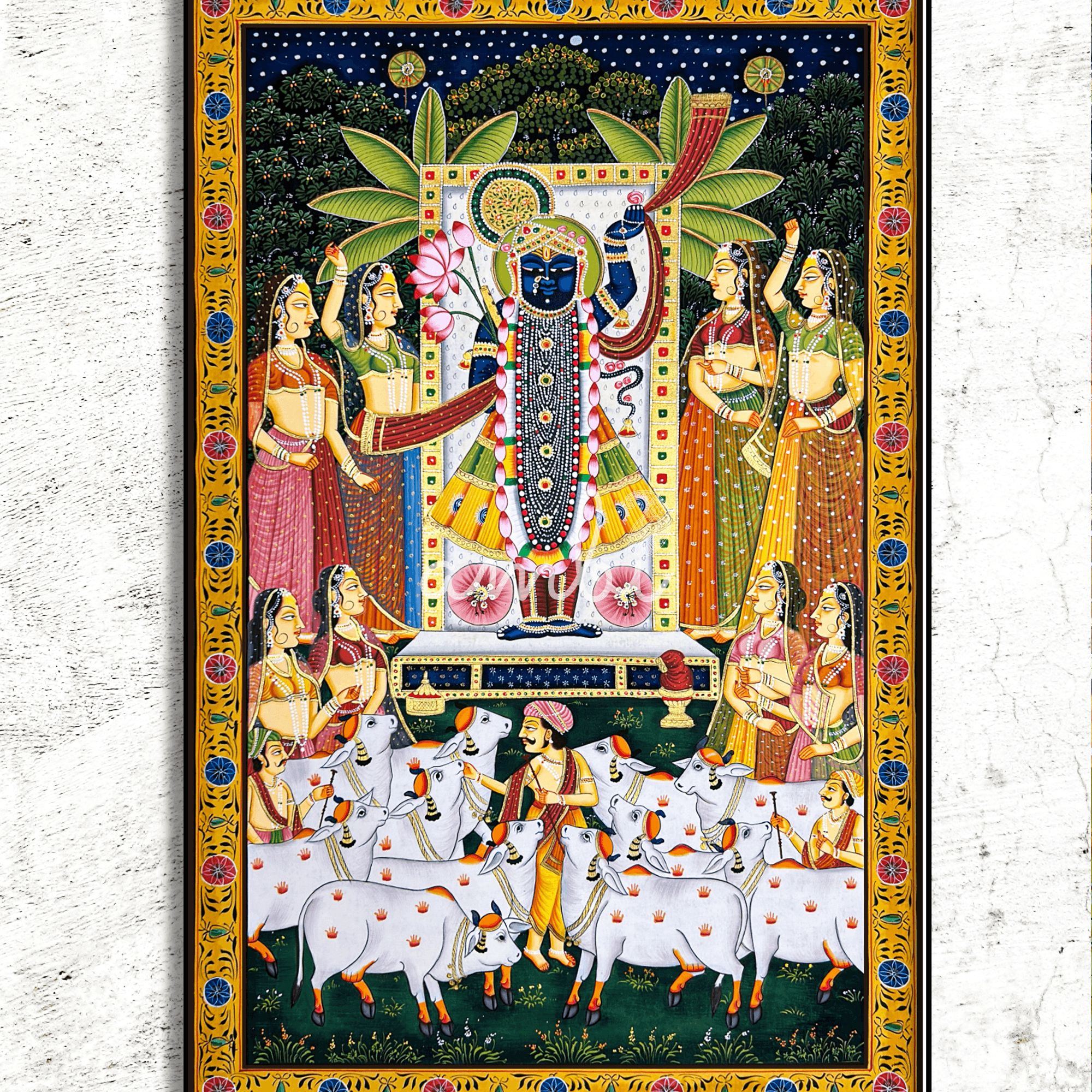 2026 - Pichwai Art - Handmade Shreenathji Raas Leela Pichwai Painting