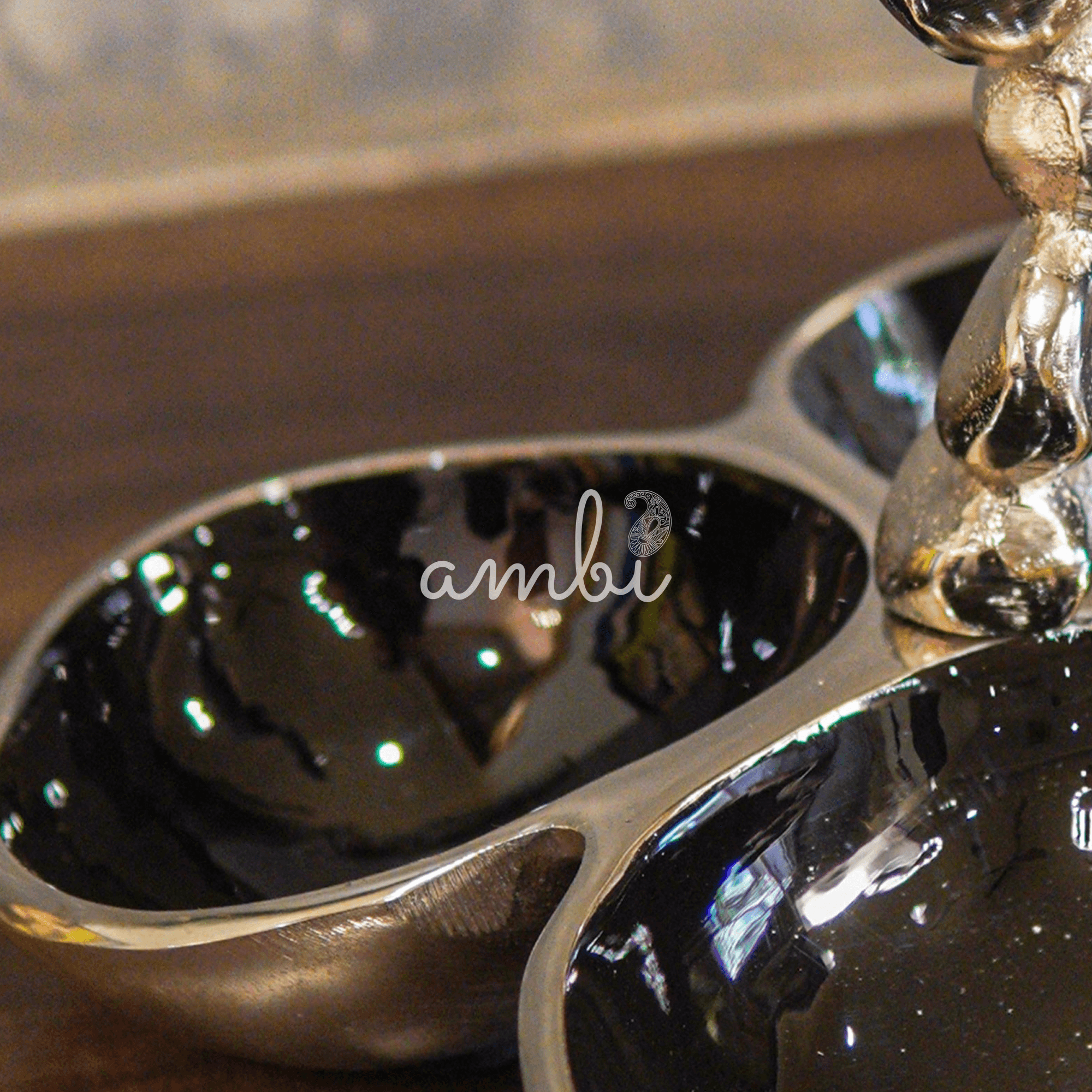 Elegant and Stylish Black Nickel Pure Brass 3 Dry Fruit Bowl Set