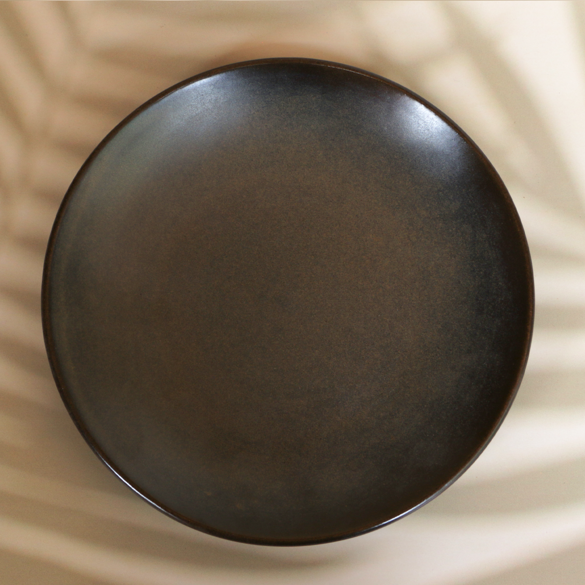 Ambi Stoneware Charcoal Black Snack Plate 7 Inch