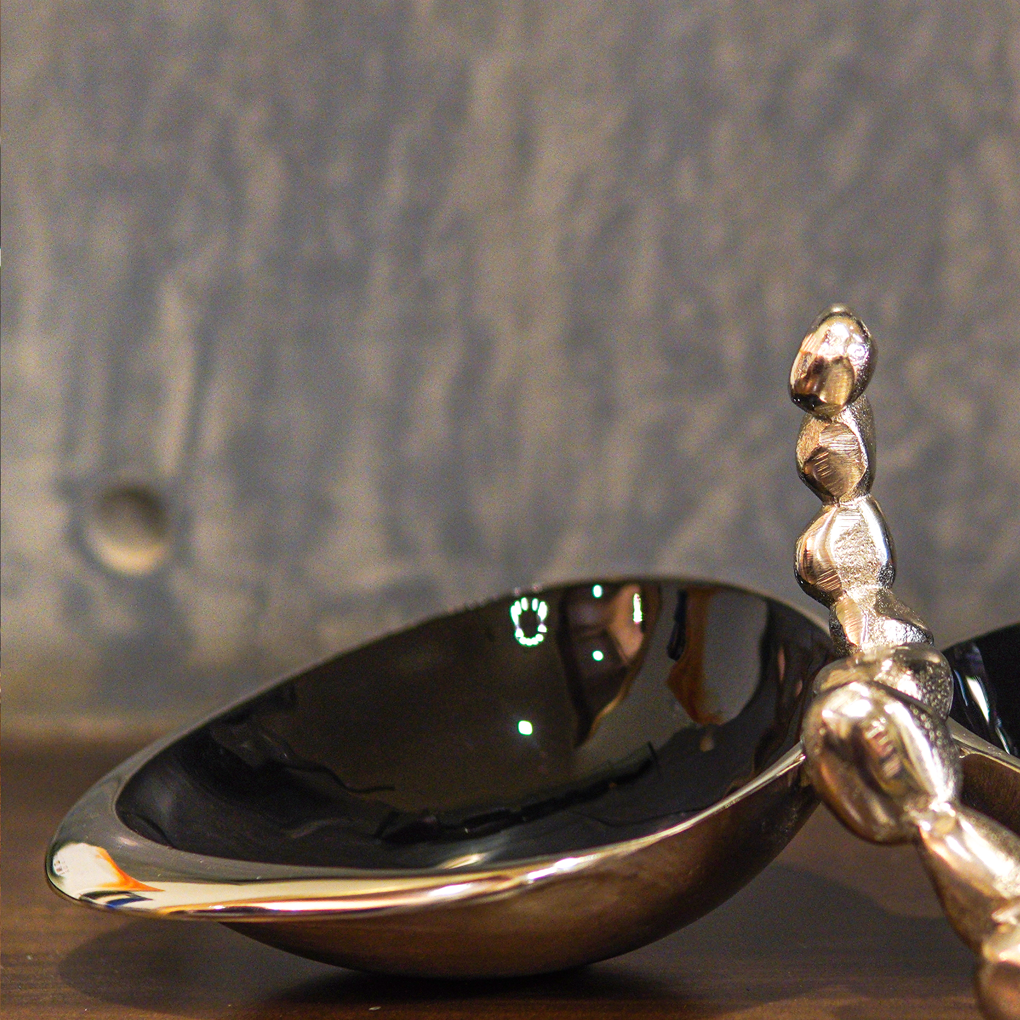 Elegant Pure Brass Nickel Black Dry fruit Bowl Set (2 Bowls) - Black