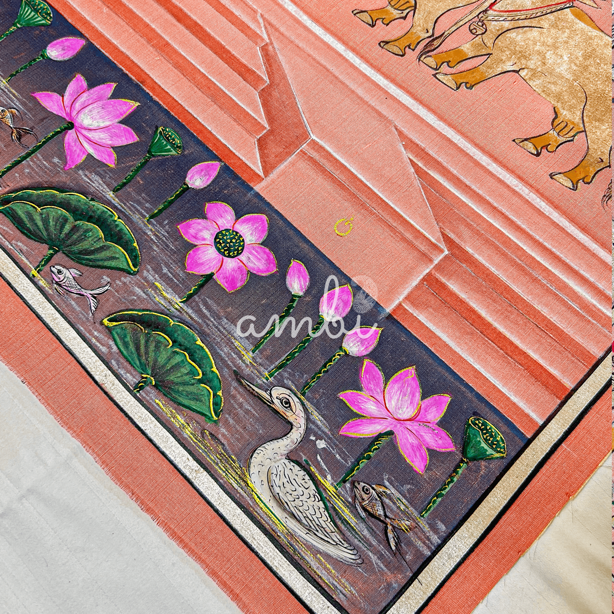 2026 - Handmade Pichwai Art - Shreenathji Silver Work Gopasthmi Painting