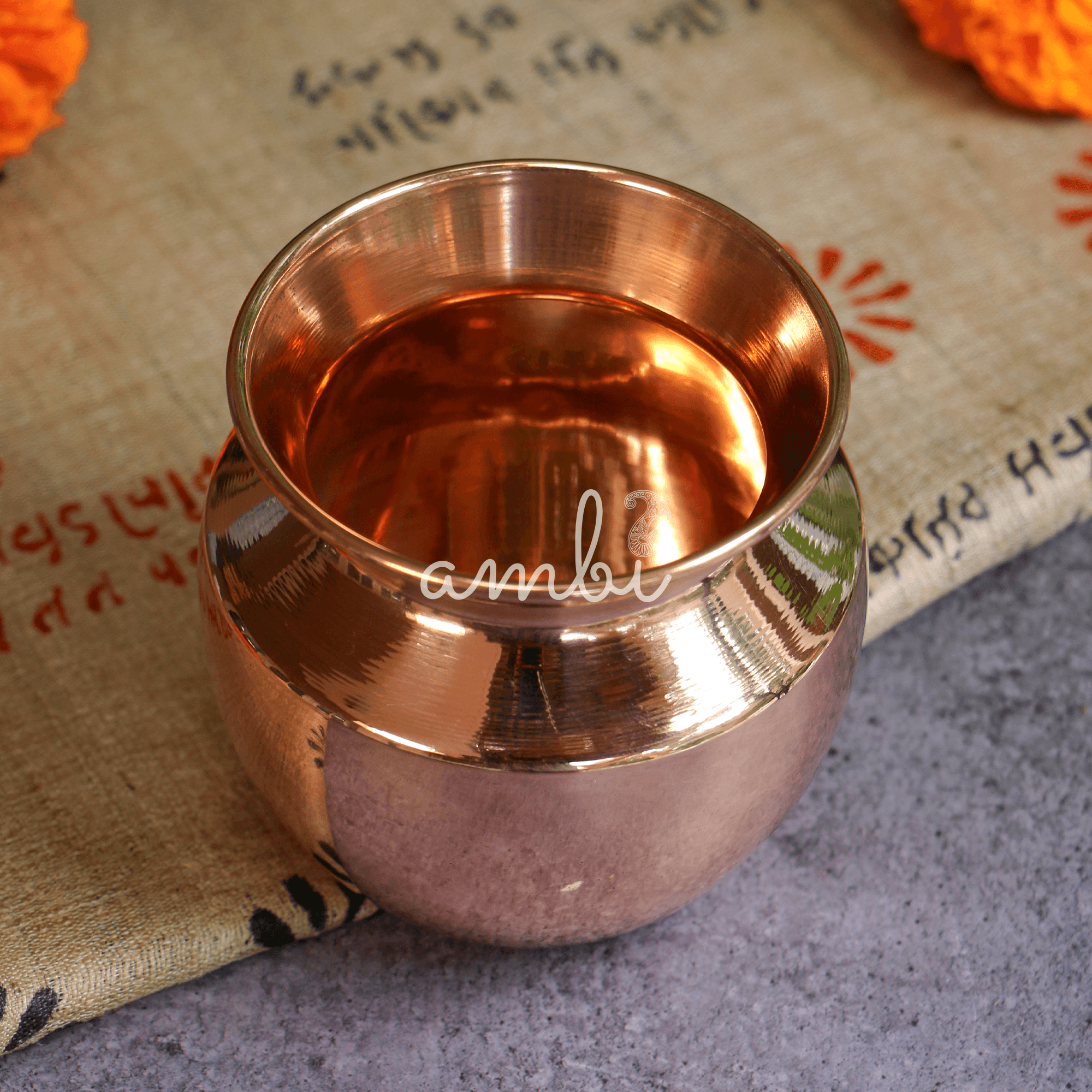 100% Pure Copper Traditional Water Kalash / Lota / Matka - No 1 Size - 600 ML