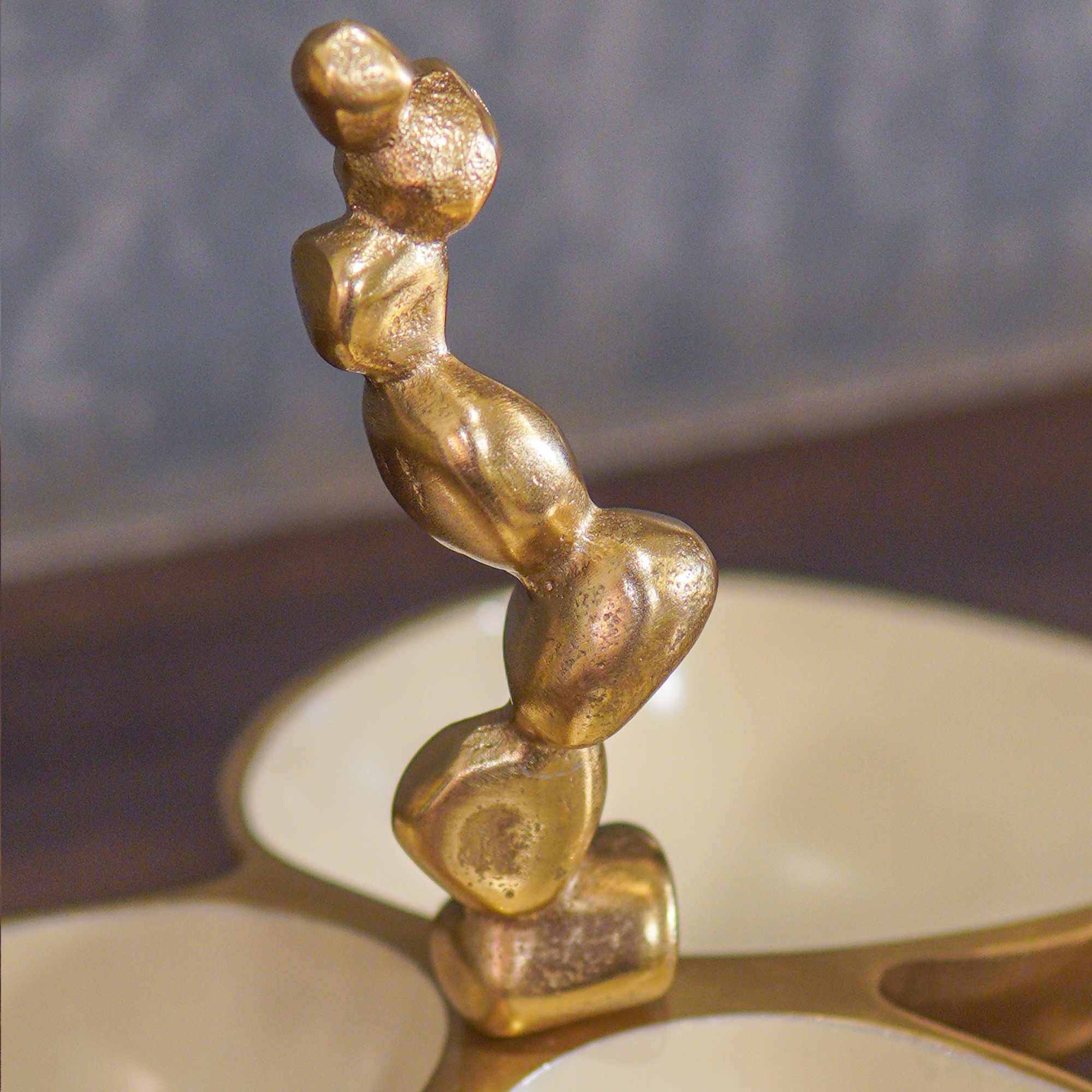 Elegant and Stylish Gold Nickel Pure Brass 3 Dry Fruit Bowl Set