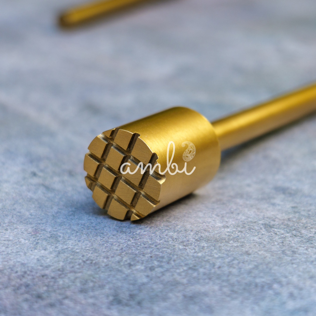 Ambi Pure Brass Textured Head Cocktail Muddler