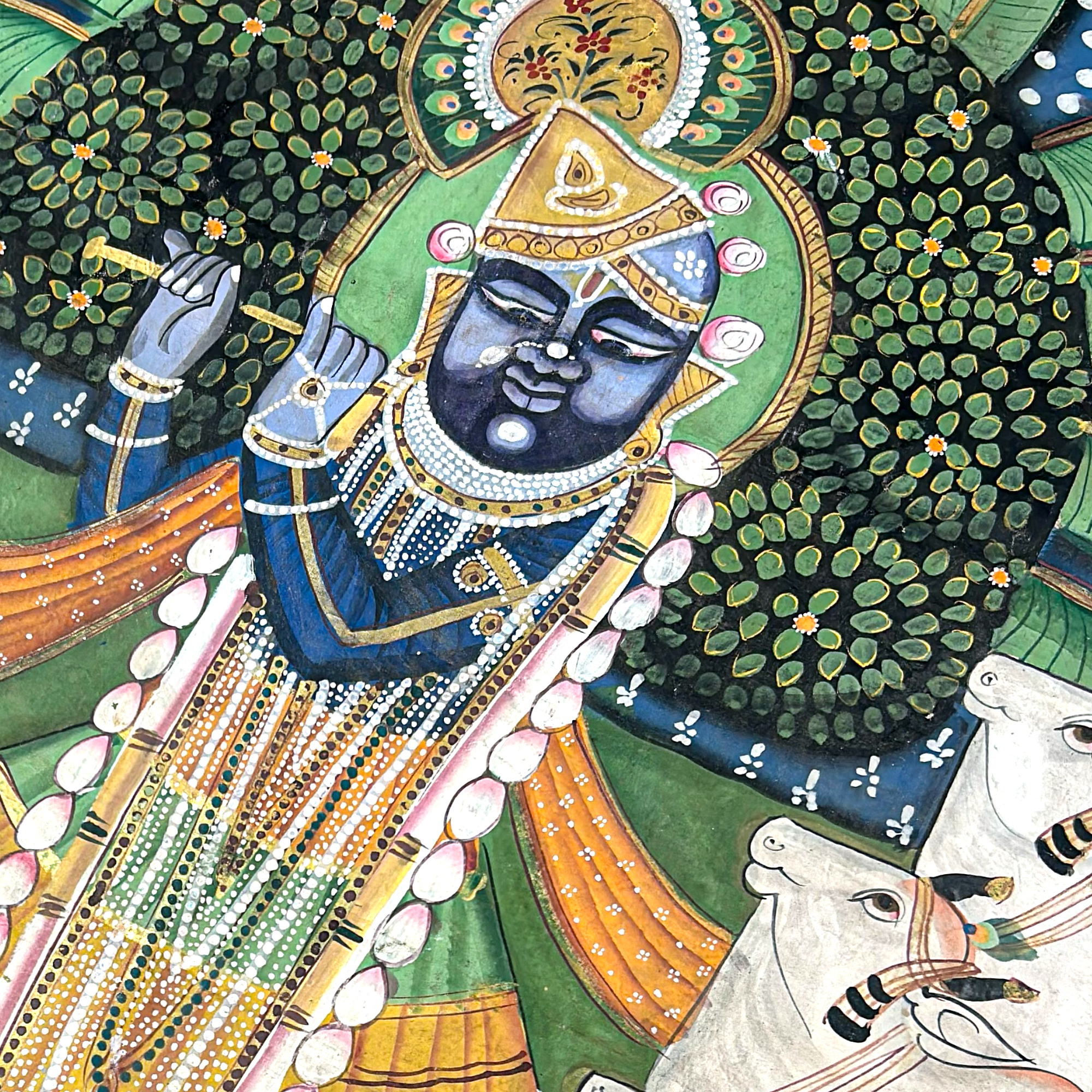 2025 - Pichwai Art - Handmade Shreenathji Gopashtami Painting