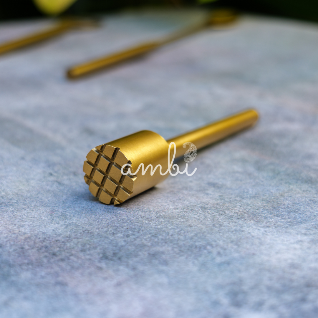 Ambi Pure Brass Textured Head Cocktail Muddler