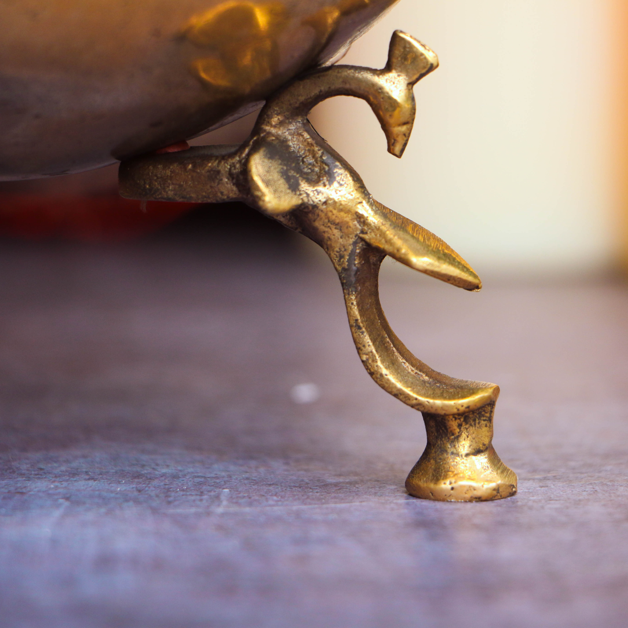 Handcrafted Elegant Vintage Brass Lota With Legs - Very Heavy Base