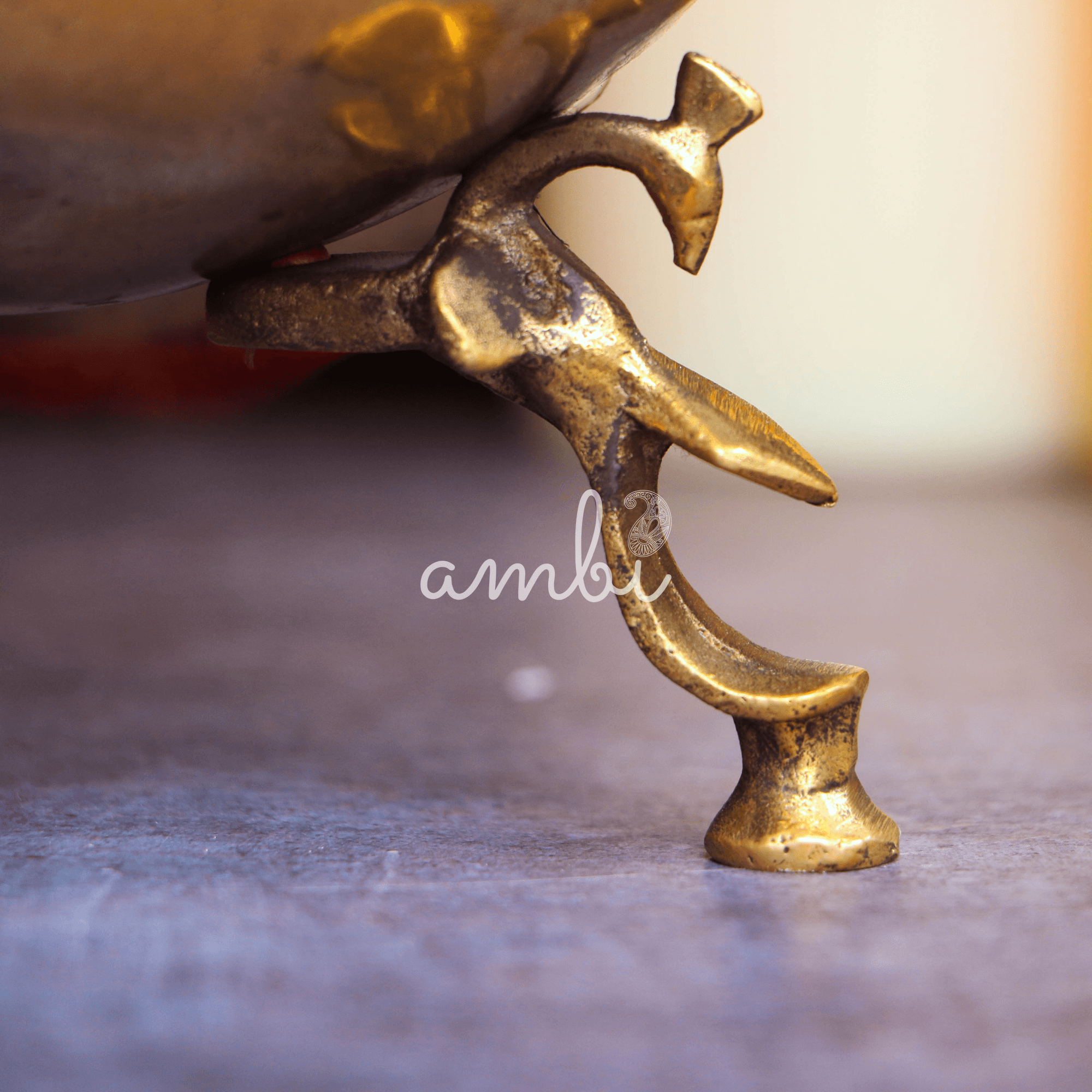 Handcrafted Elegant Vintage Brass Lota With Legs - Very Heavy Base