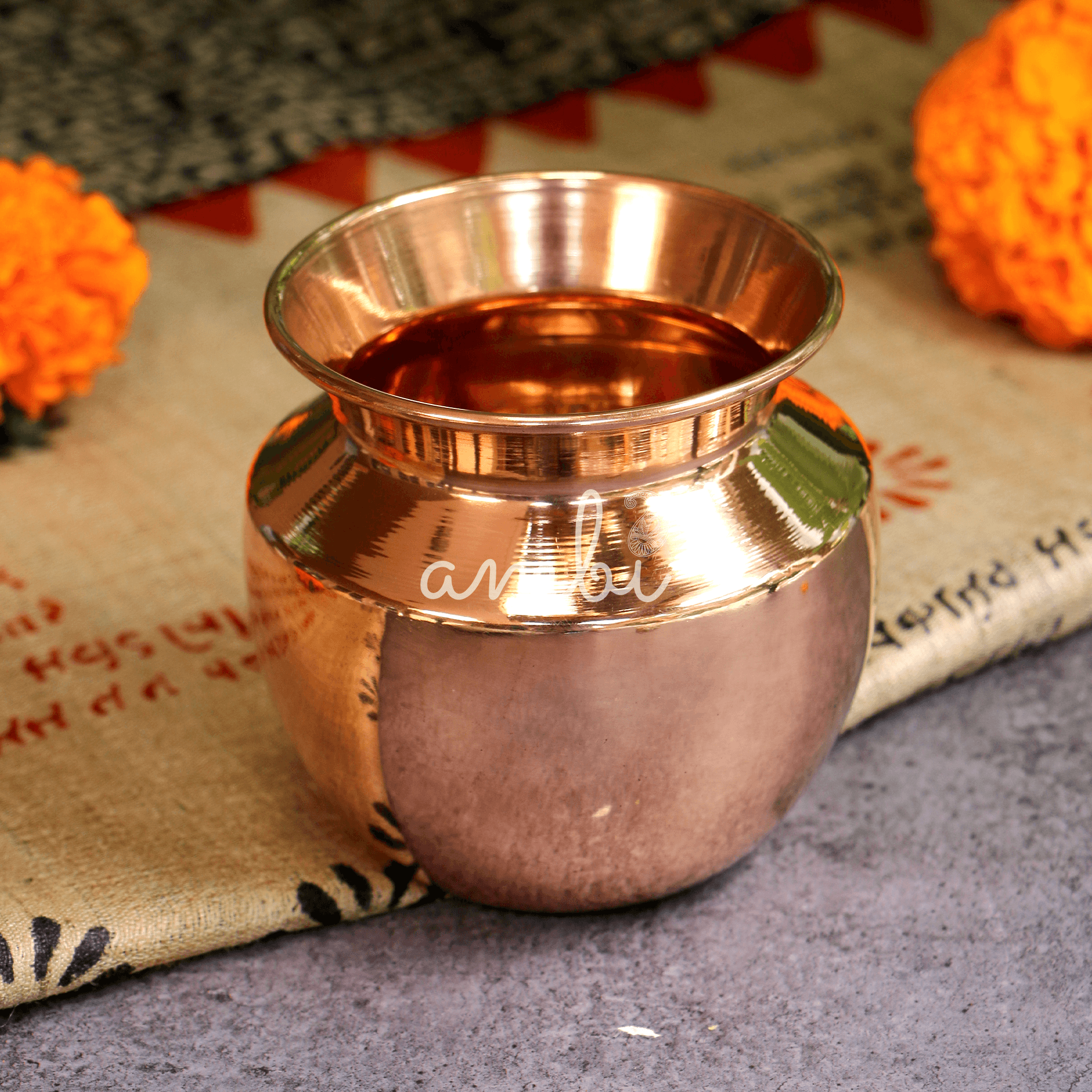 100% Pure Copper Traditional Water Kalash / Lota / Matka - No 1 Size - 600 ML