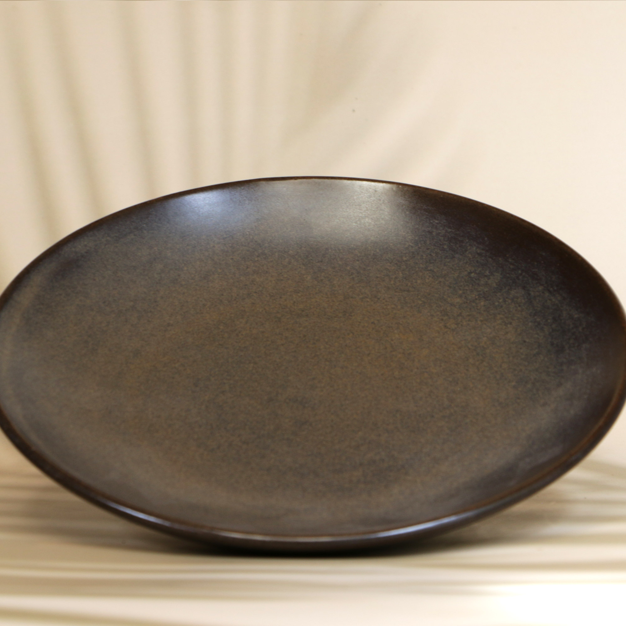 Ambi Stoneware Charcoal Black Snack Plate 7 Inch