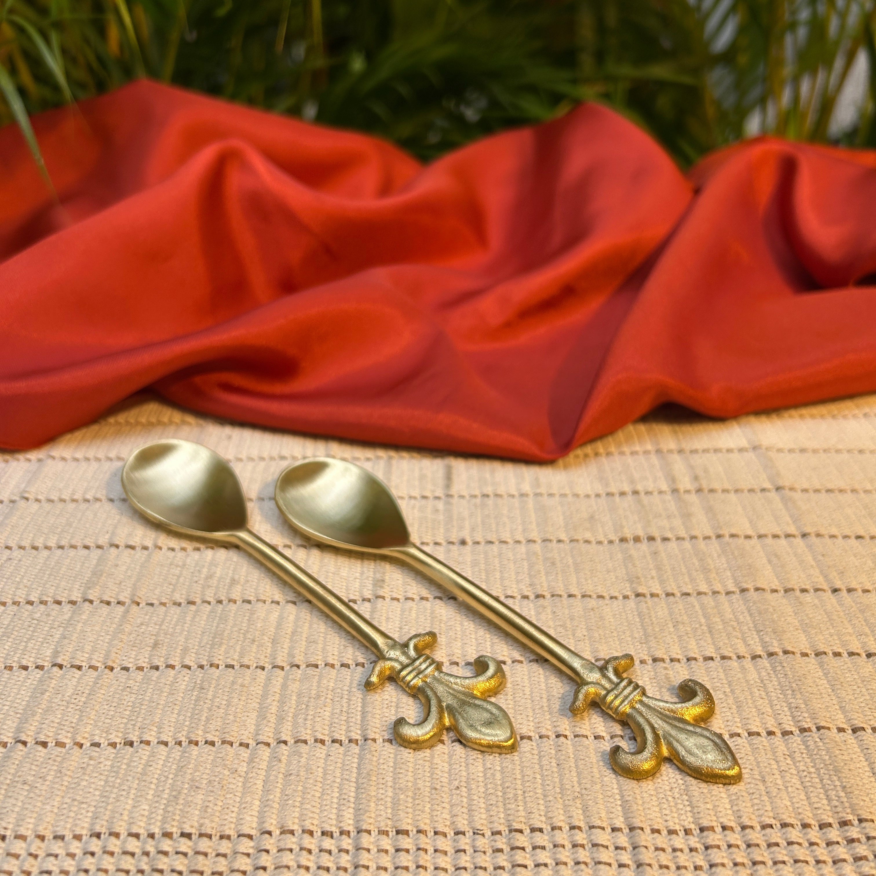 Ambi Royal Lily Pure Brass Decorative Spoon | Handcrafted