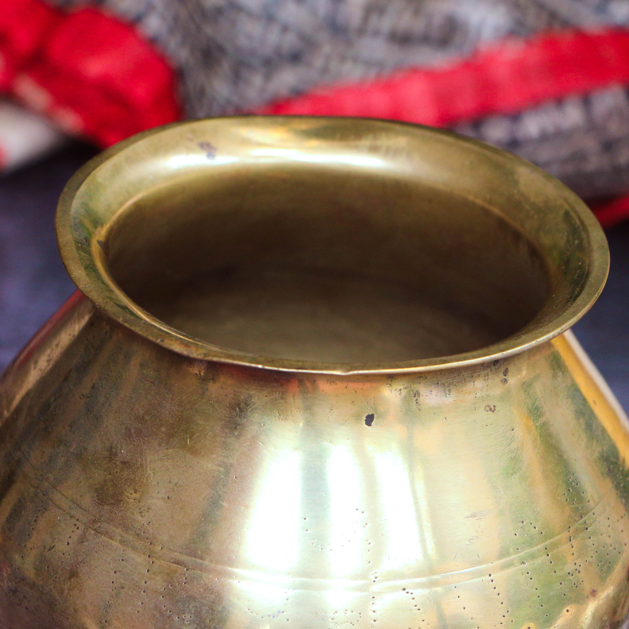 Handcrafted Elegant Vintage Brass Lota With Legs - Very Heavy Base