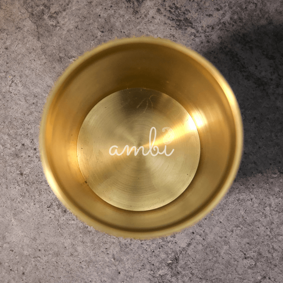 AMBI Pure 100% Lead Free Kansa (Bronze) Floral Hand Painted Finish Water Glass - 275 ML