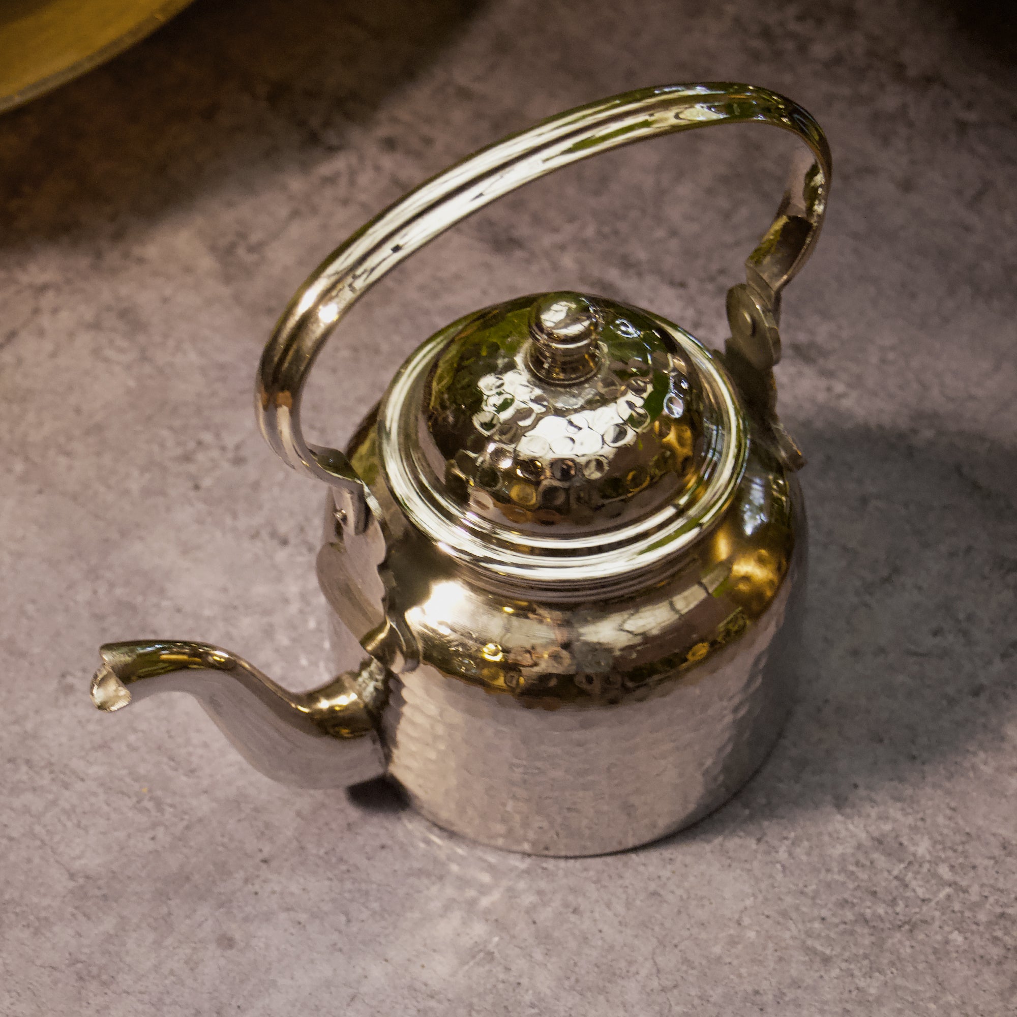 Silver Finish Pure Brass Kettle - 500 ML