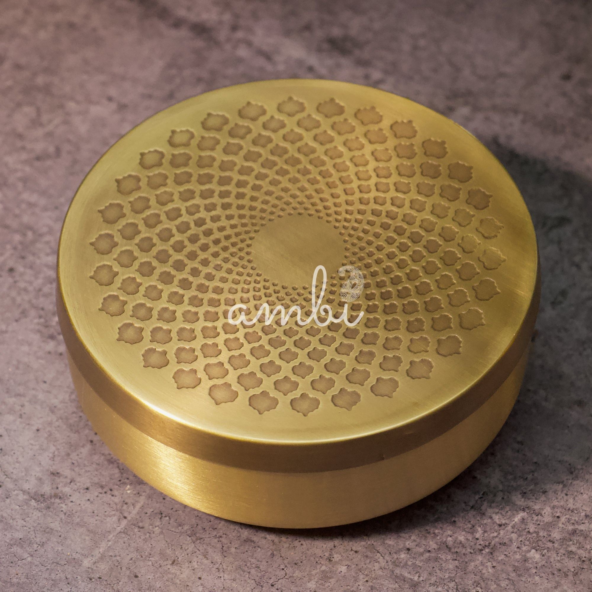 Classy Pure Brass Spice Box Masala Daani with 7 Spice Containers - with Antique Finish - 8 Inch