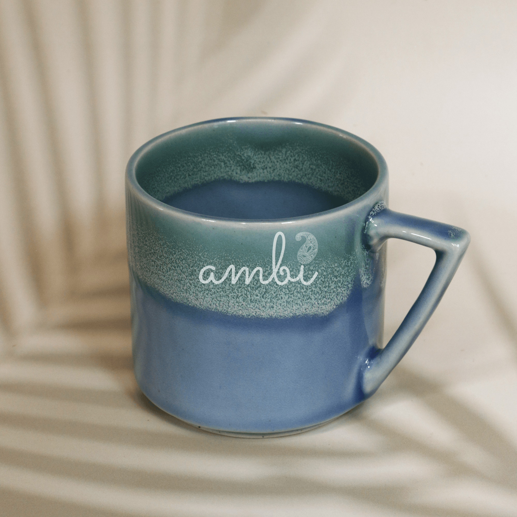 Ambi Handmade Pottery Large Blue Mystic Coffee Mug 350 ml