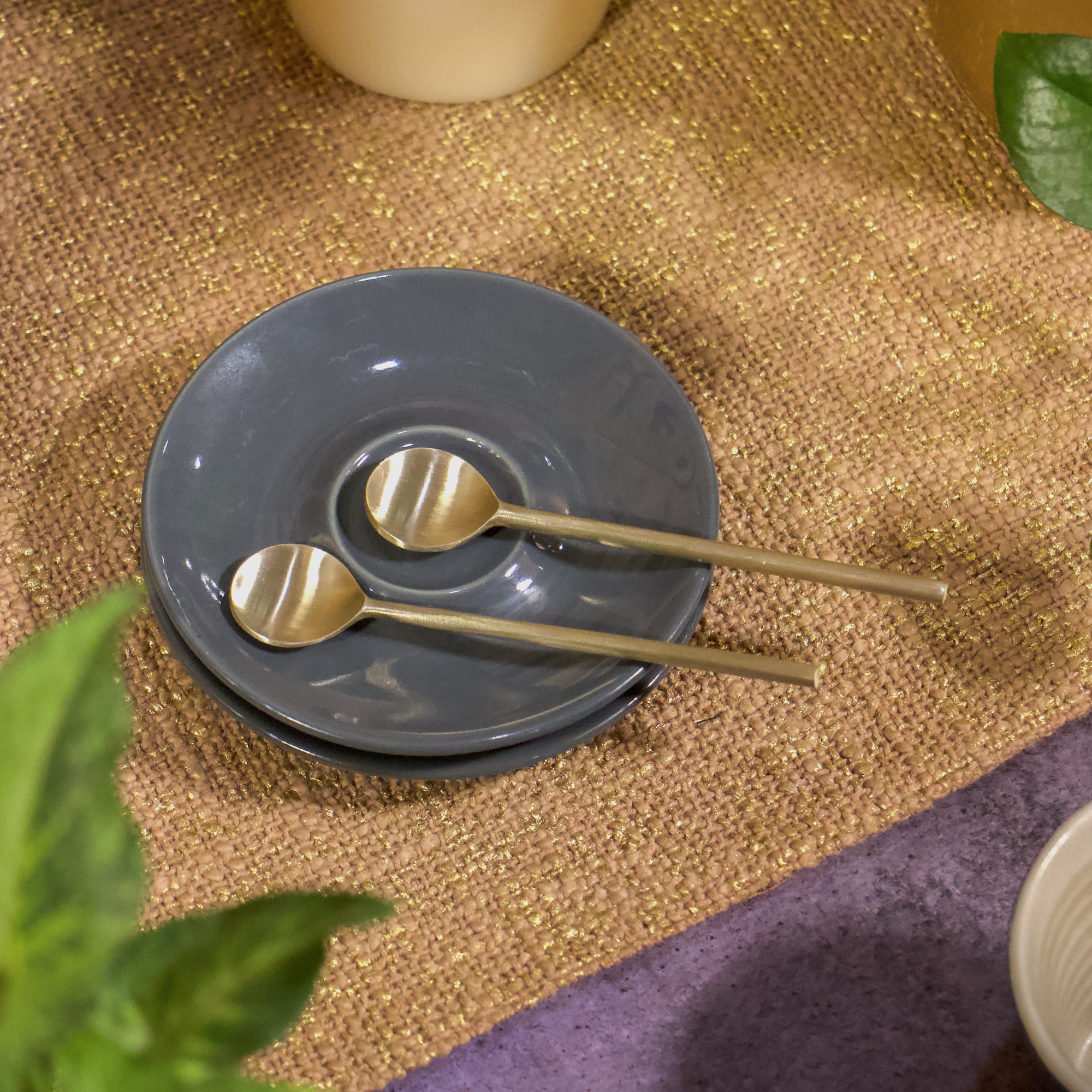 Handcrafted Brass Coffee & Tea Spoons - Gold Matt Finish