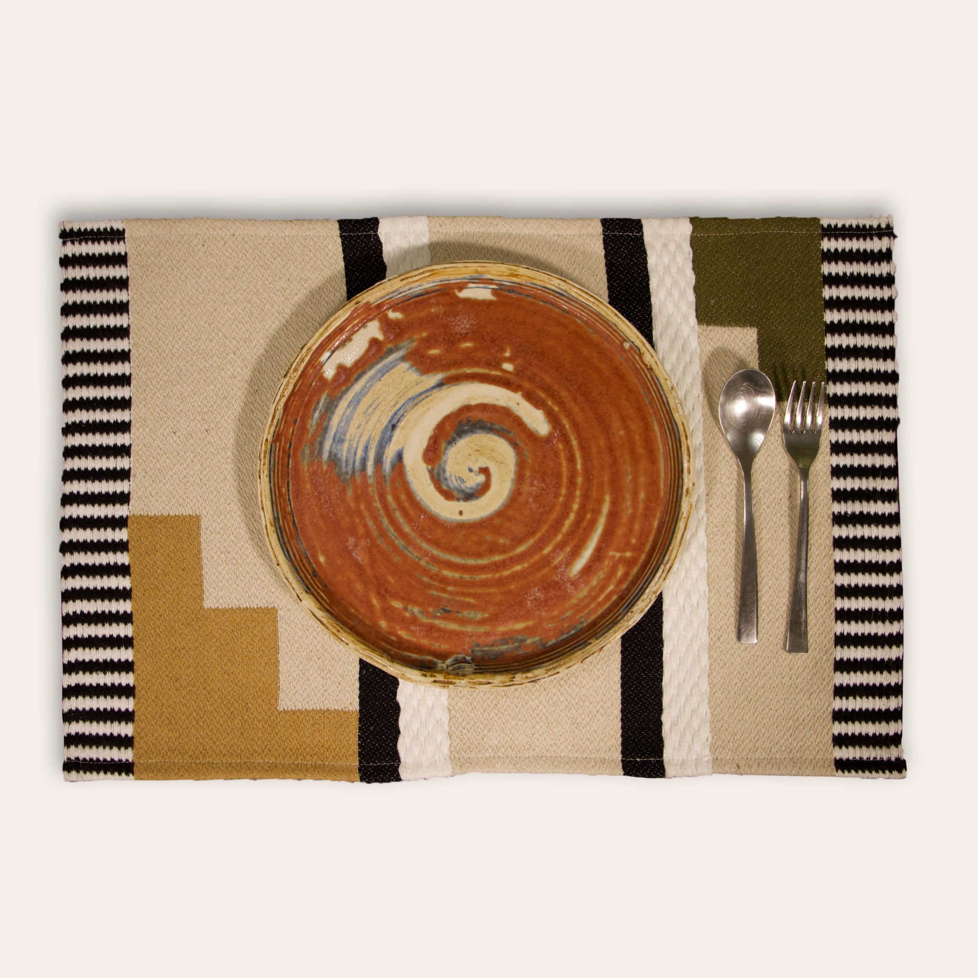 Diwali 2025 Hand Woven Cotton Place Mat Olive (Set of 2)