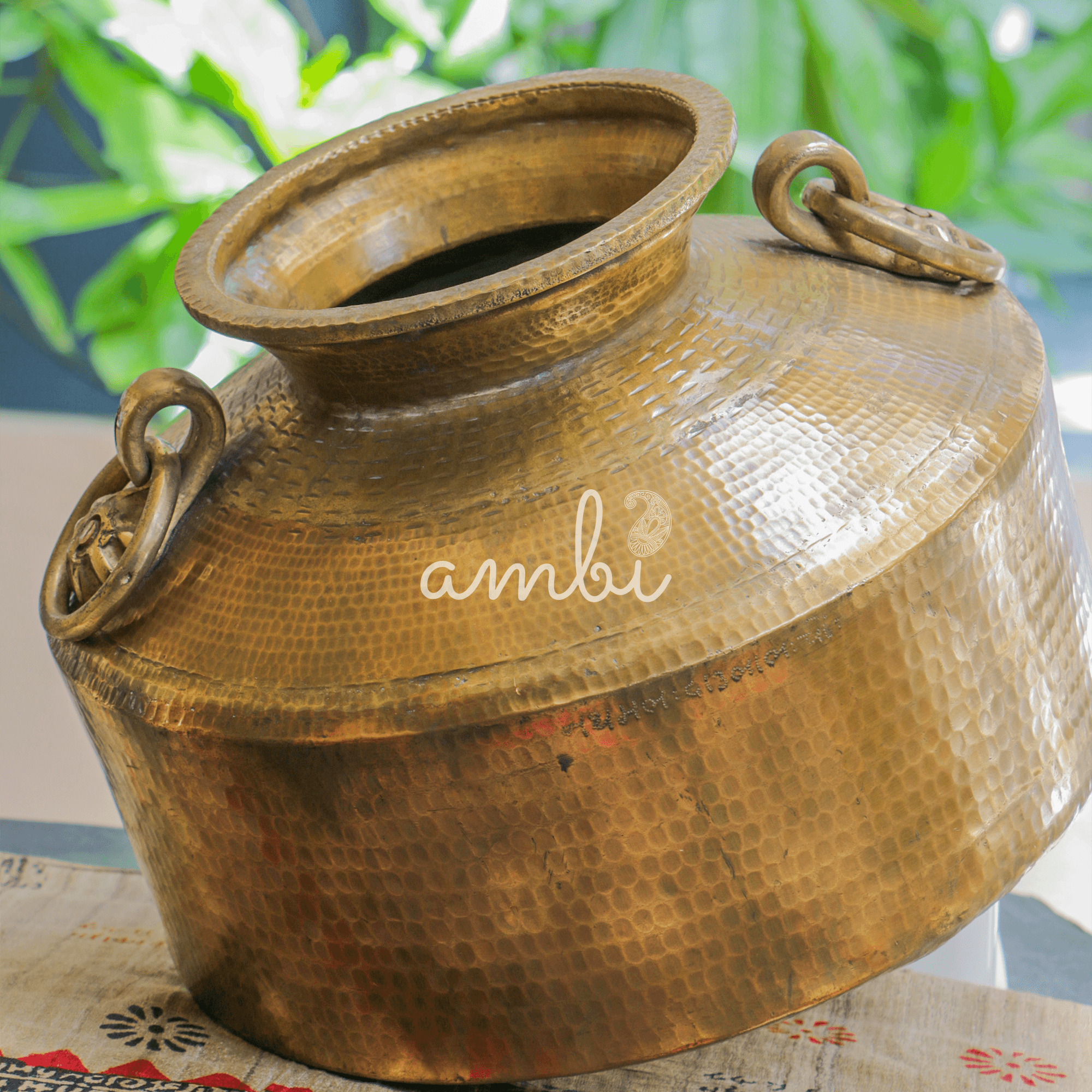 Ambi Vintage Large Brass and Copper Kalash Water Mataka (A Rare Statement Piece)