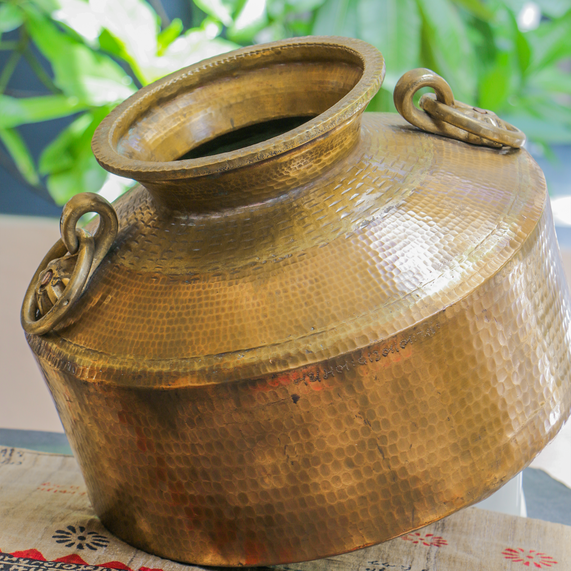 Ambi Vintage Large Brass and Copper Kalash Water Mataka (A Rare Statem