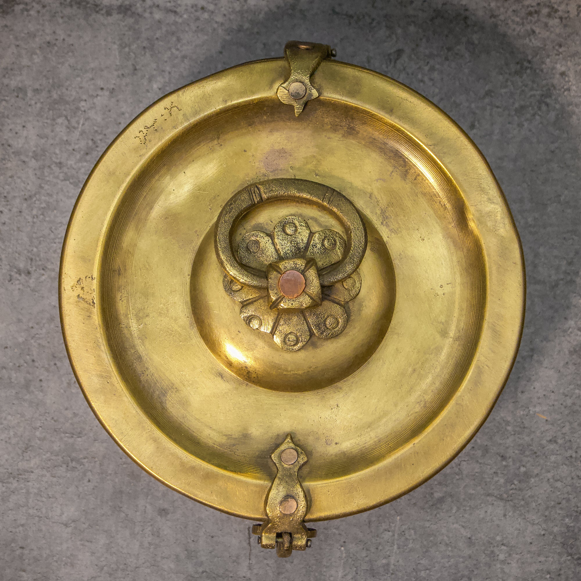 Handcrafted Vintage Elegant  Brass Box - 7 inches diameter