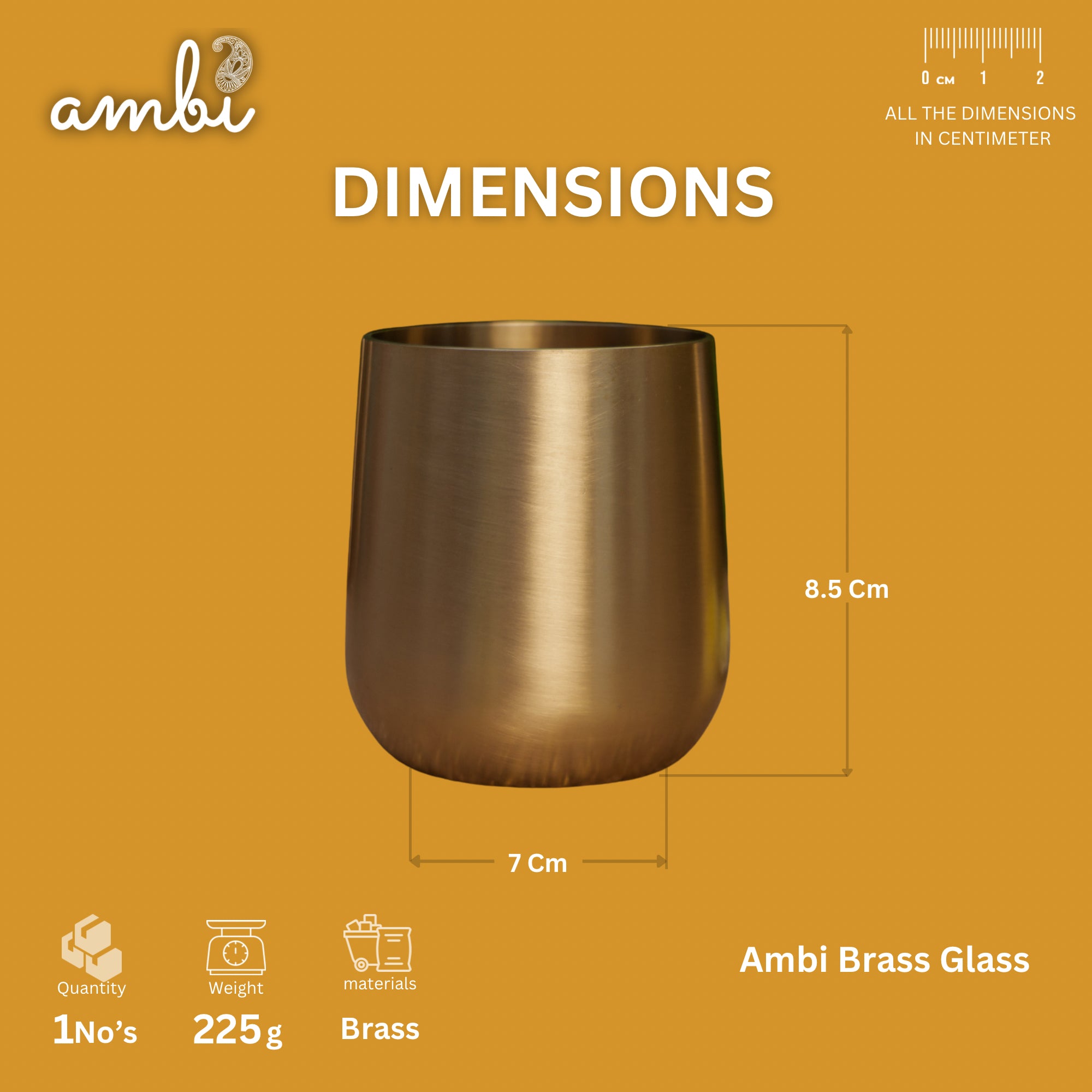 Ambi Pure Brass Urban Style Glass