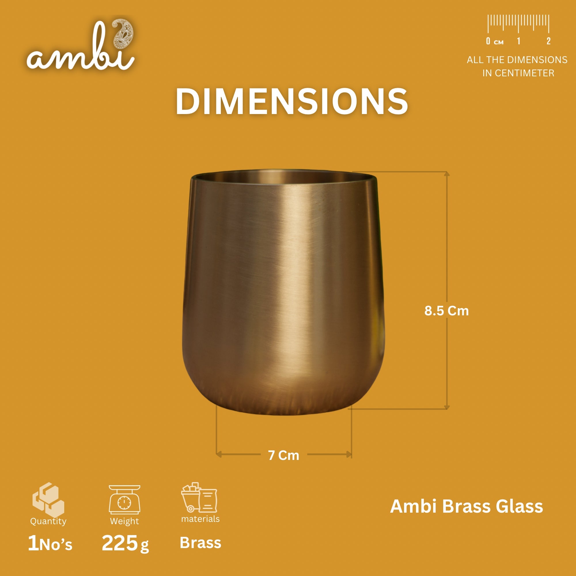 Ambi Pure Brass Urban Style Glass – Handcrafted Drinkware for Elegant Dining