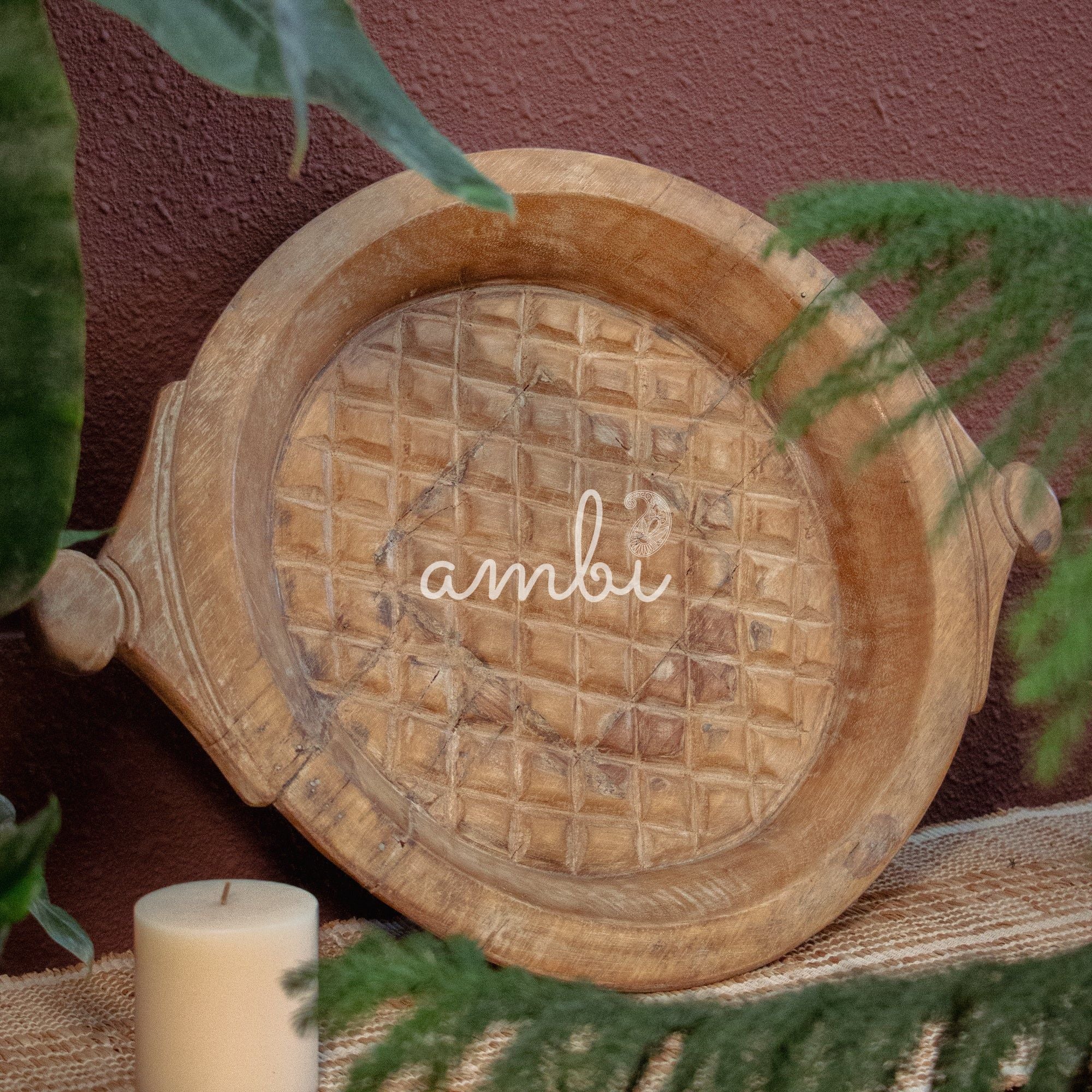 Vintage Wooden Parat - Rhombus Pattern