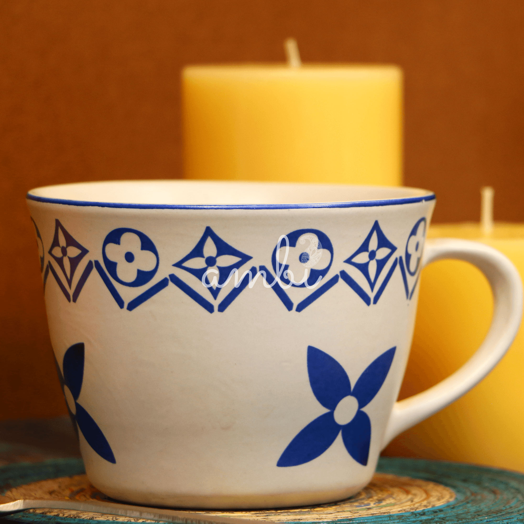 Handmade Ceramic Matte-Finish White Soup mug 500 ML