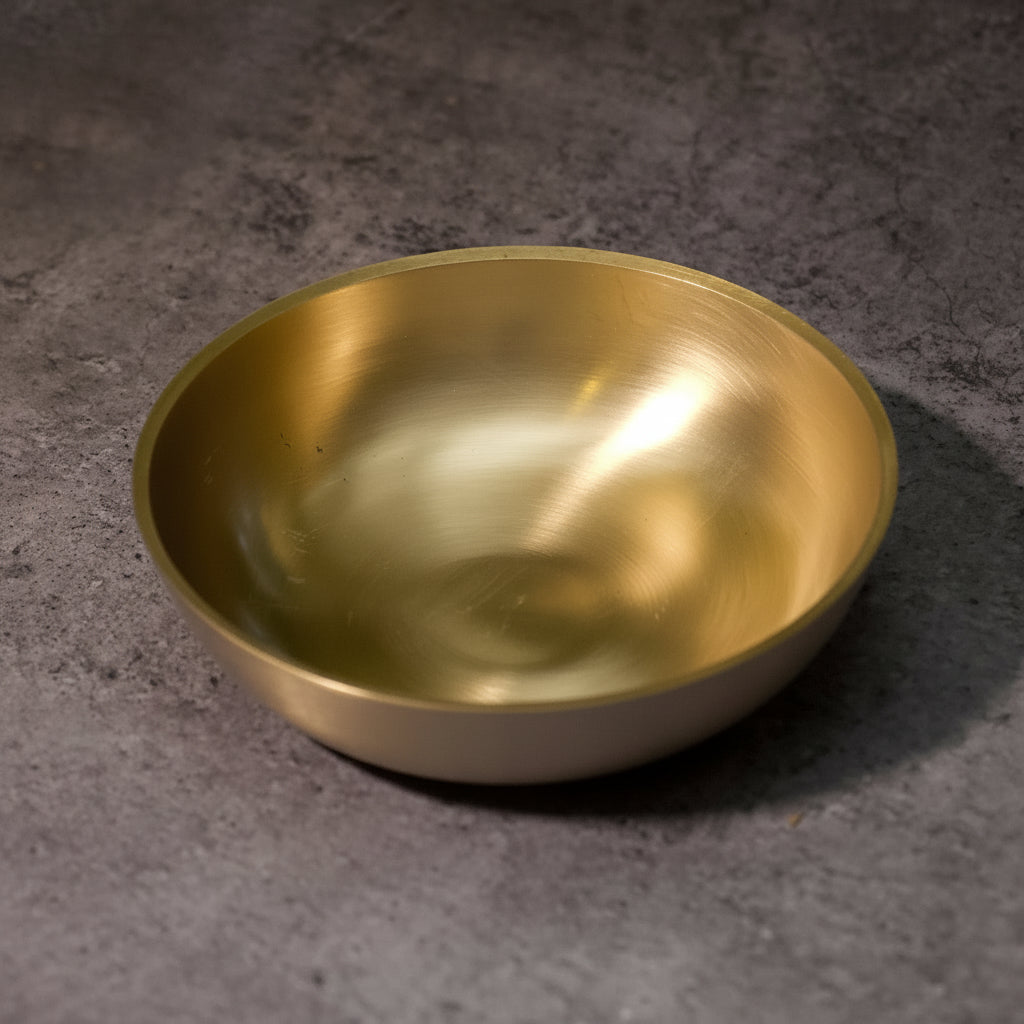 AMBI 100% Pure Lead Free Kansa 5-Inch Small Plate Handcrafted, Durable, Elegant | Dahiwada Plate | Dessert Plate | Puja Plate