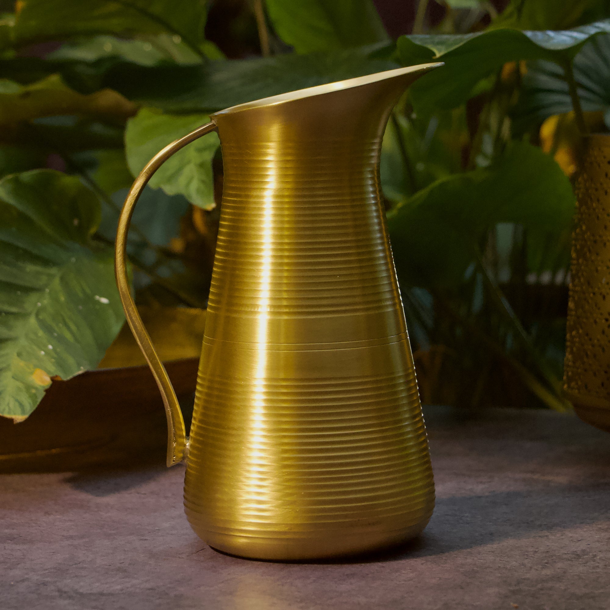 Ambi Pure Brass Water Jug — 800ml | Handcrafted Traditional Serving Jug
