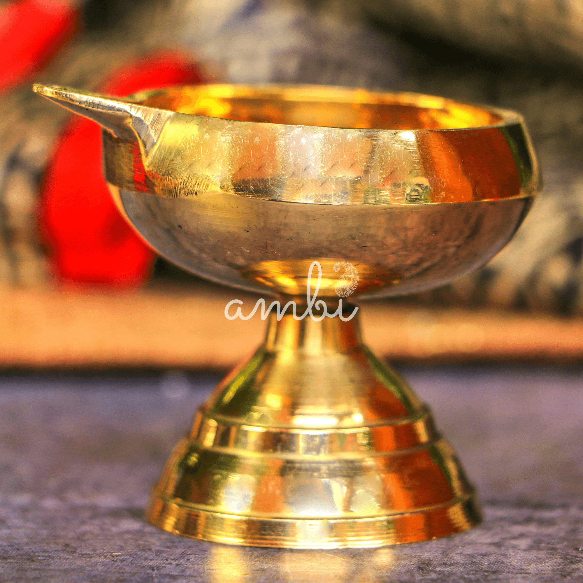 100% Pure Brass Pooja Kuber Deepam / Deepak / Diya - Small Height - 5 cms (2 inches)
