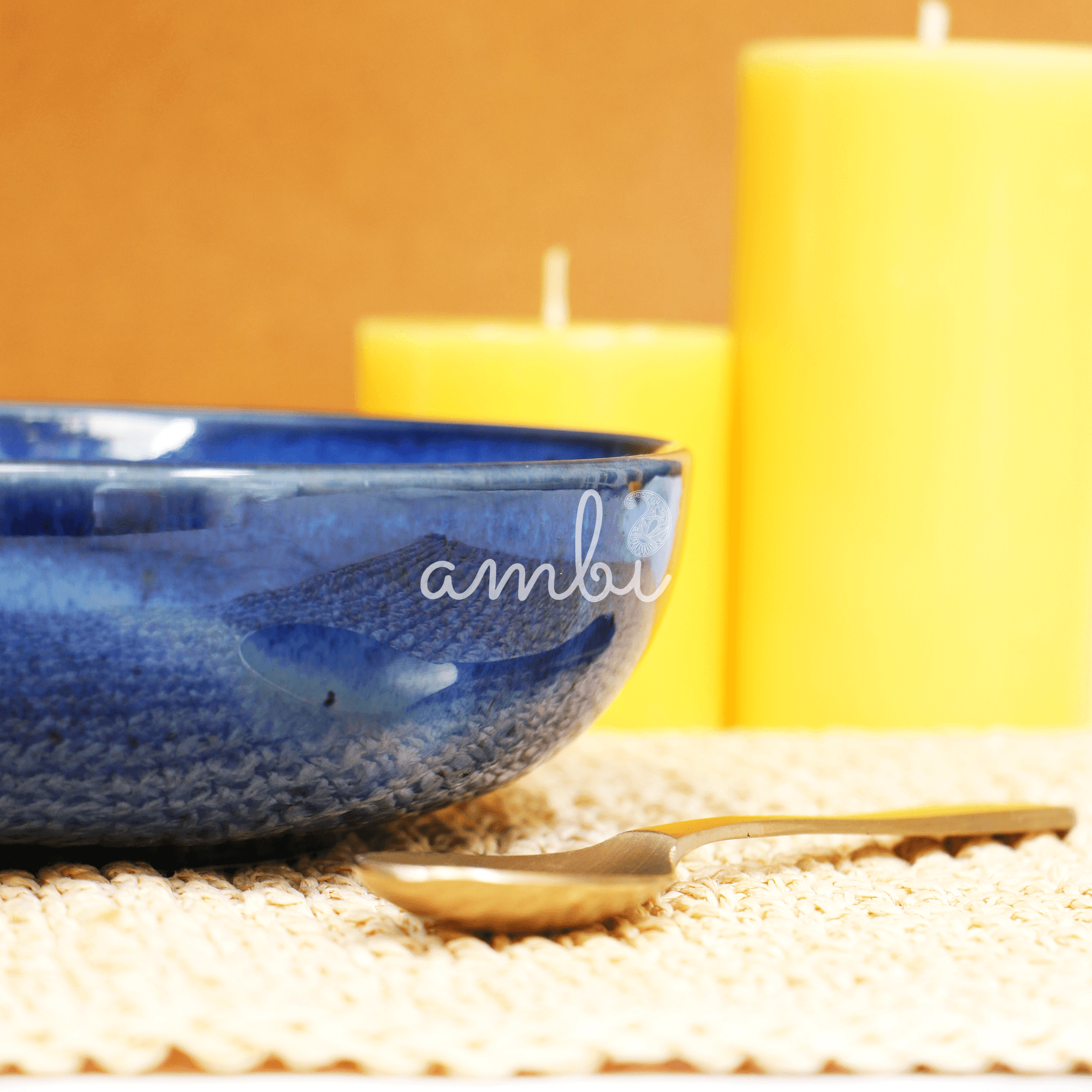 2026 - Ambi Handmade Glazed Midnight Blue Salad Bowl 6.5 inch