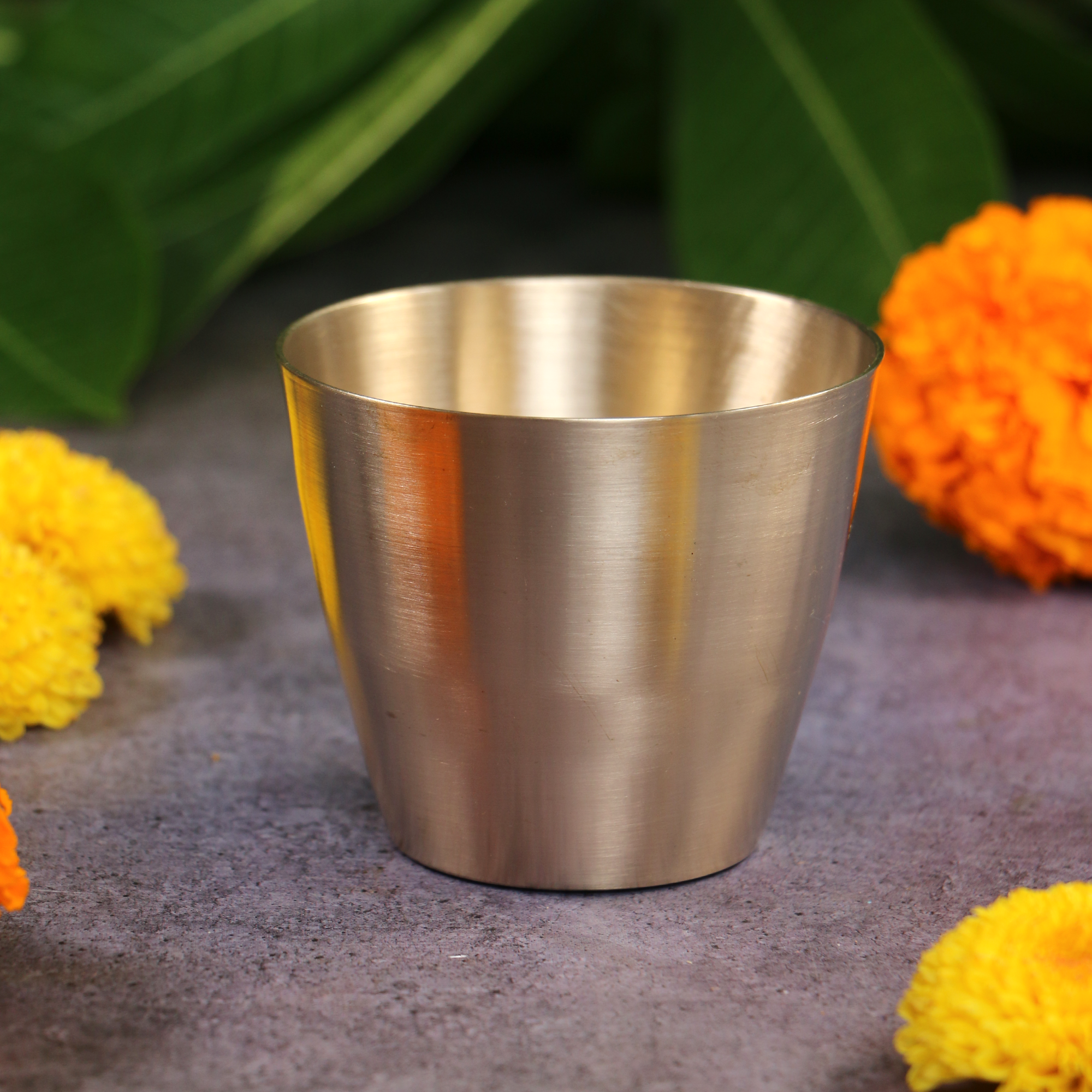 Ambi 100% Pure Lead Free Kansa Small Glass - 3 Inches ; 250 ML