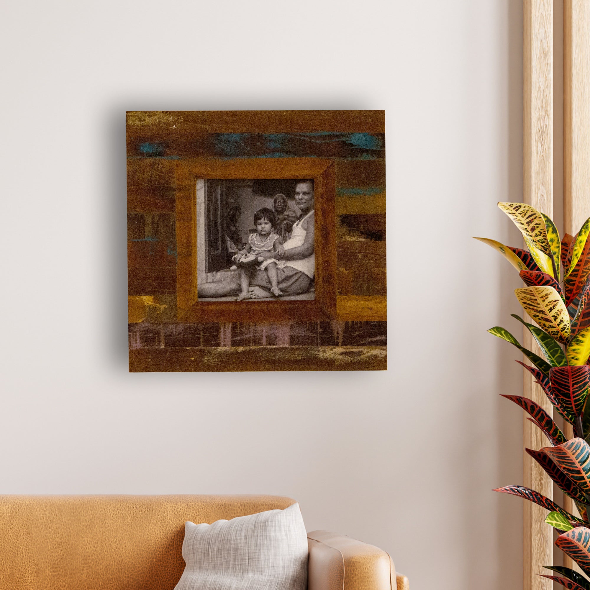 2025 Collection - Vintage Wooden Photo Frame  - Square - 8 X 8 Inches