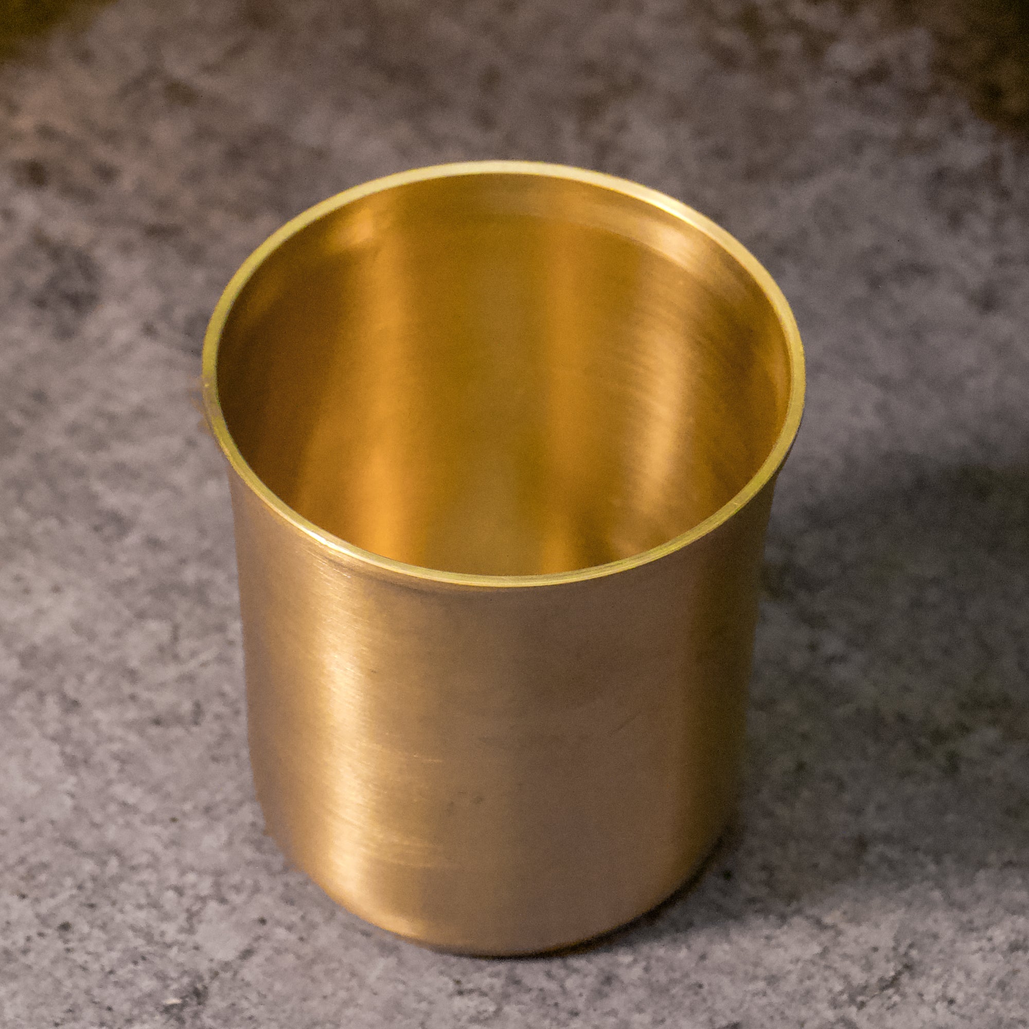 Ambi Pure Kansa Water Glass – Curved Rim | 200 ML | 100% Lead-Free Bronze