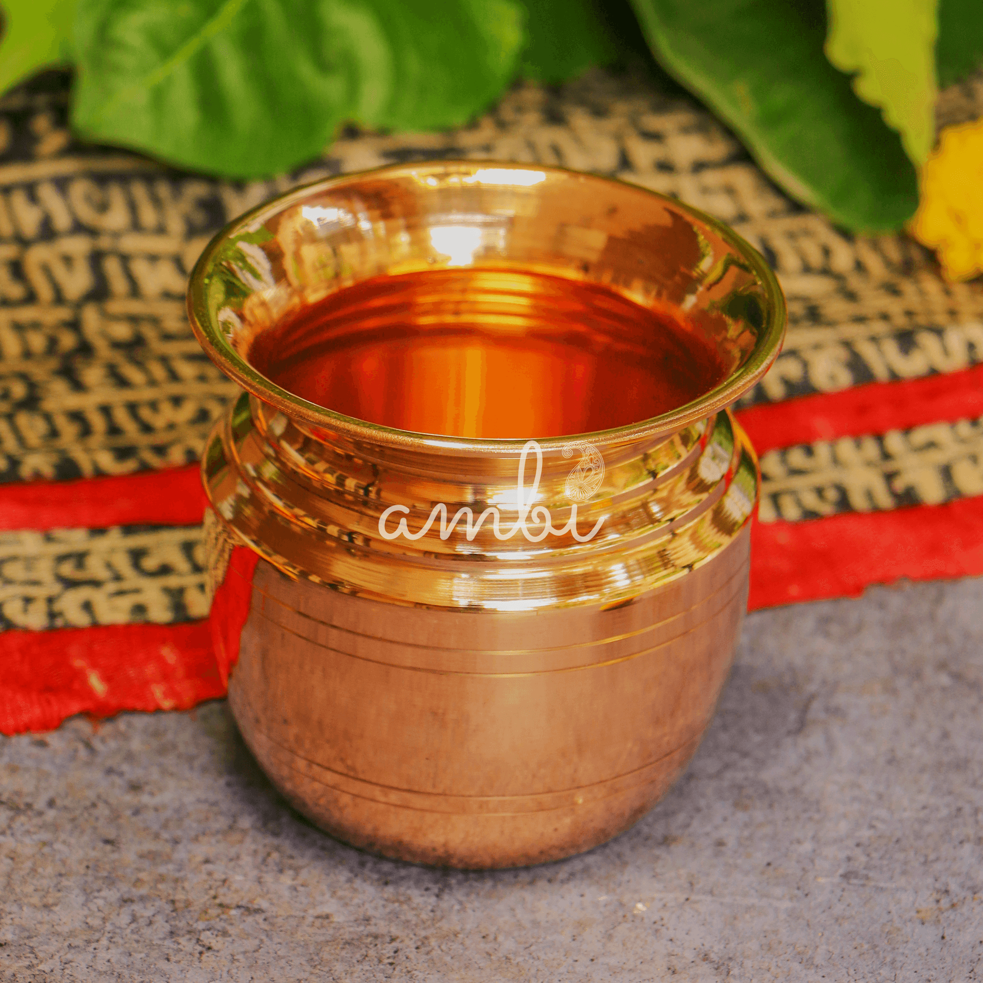 100% Pure Copper Traditional Water Kalash - Medium Size - Narrow Neck - 350 ML