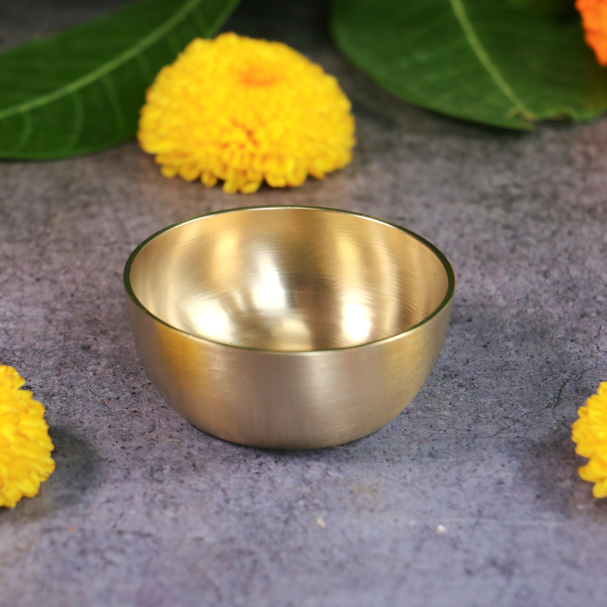 AMBI Pure 100% Lead Free Kansa Small Katori / Bowl - Shiny Finish - 3.5 Inches - 165 ML