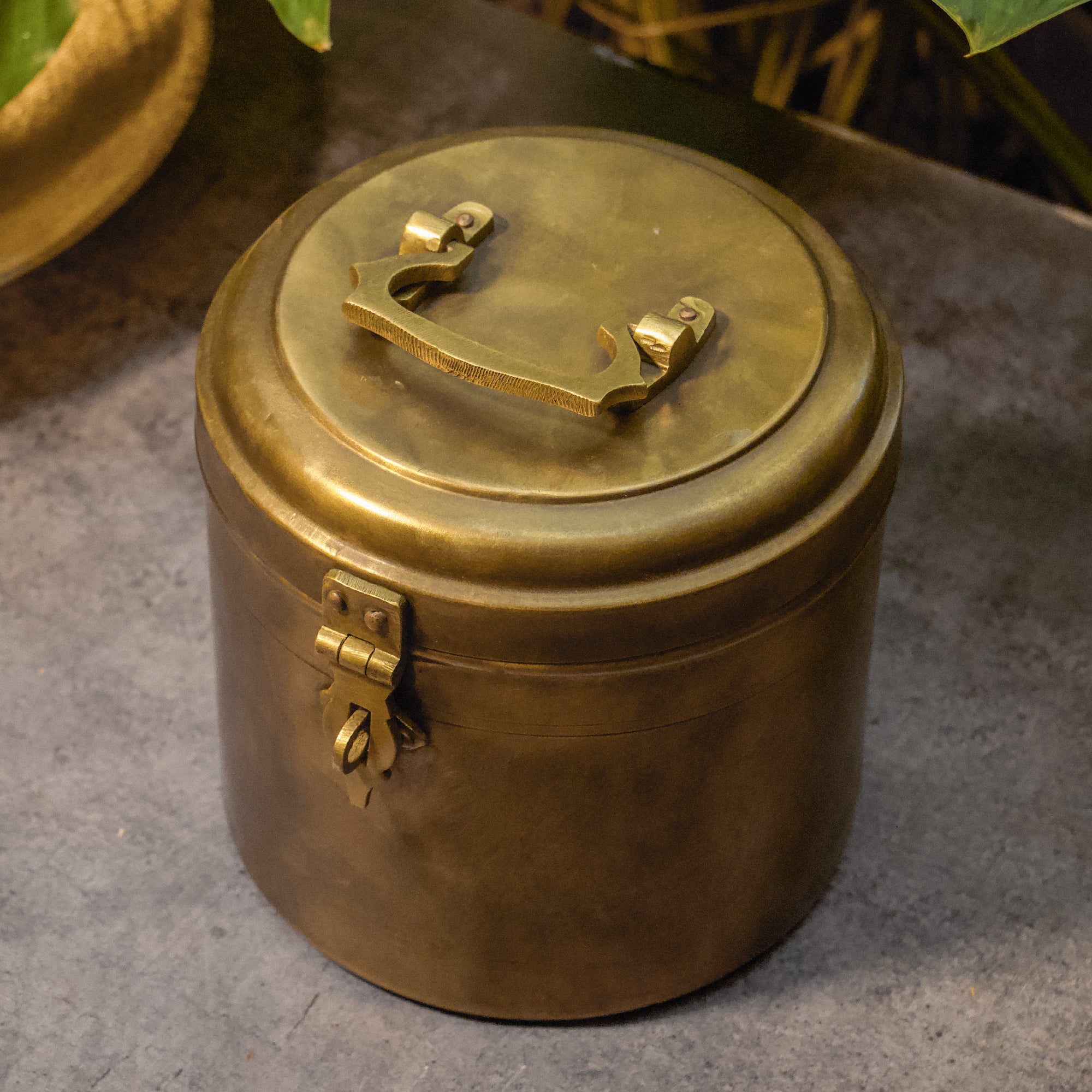 Handcrafted Vintage Brass Storage Box