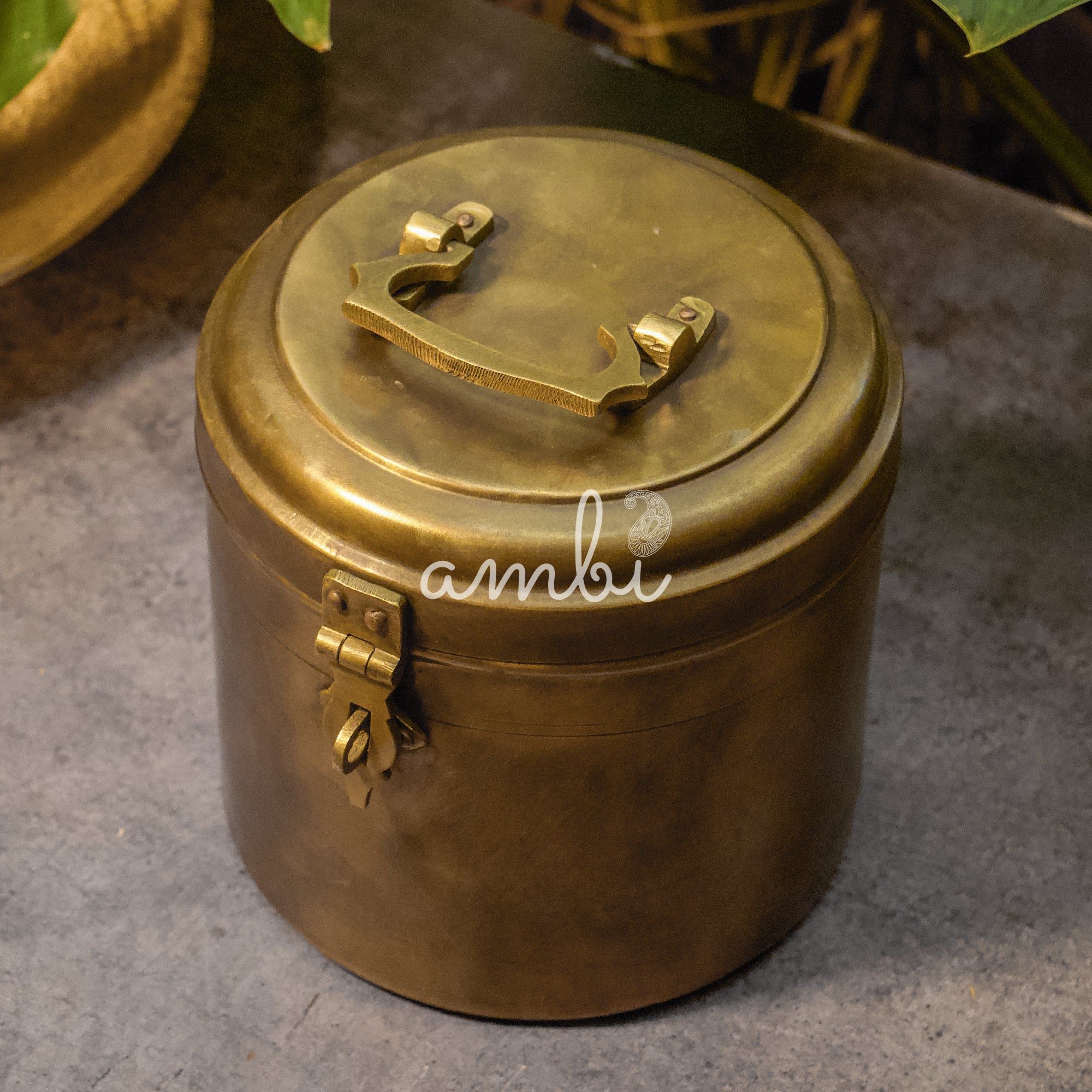 Handcrafted Vintage Brass Storage Box