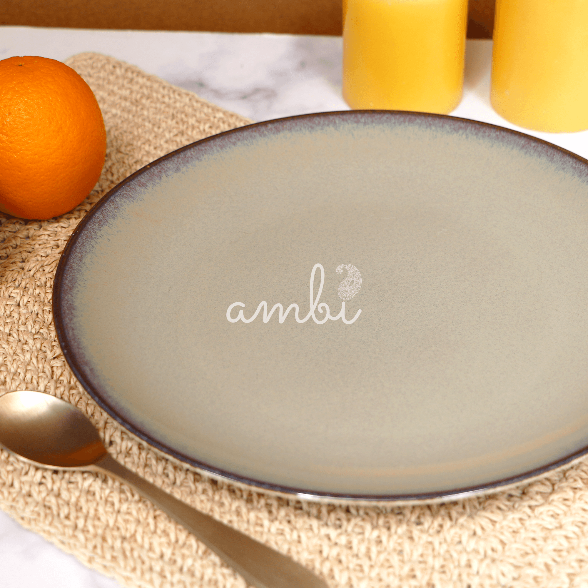 Ambi Ceramic Glazed Elegant Dinner Plate 10.5 inch