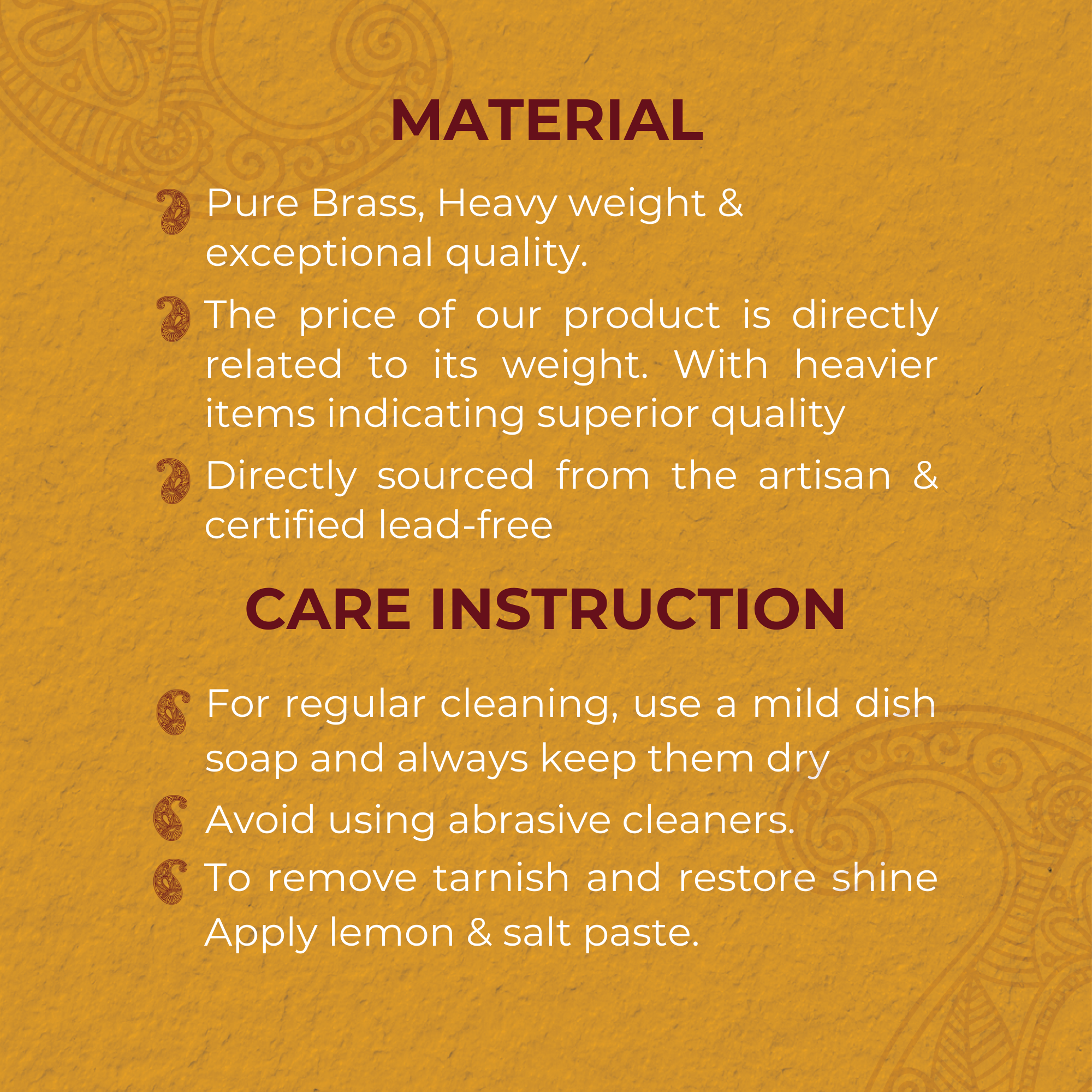 Beautiful Pure Brass Water Jug 800ml