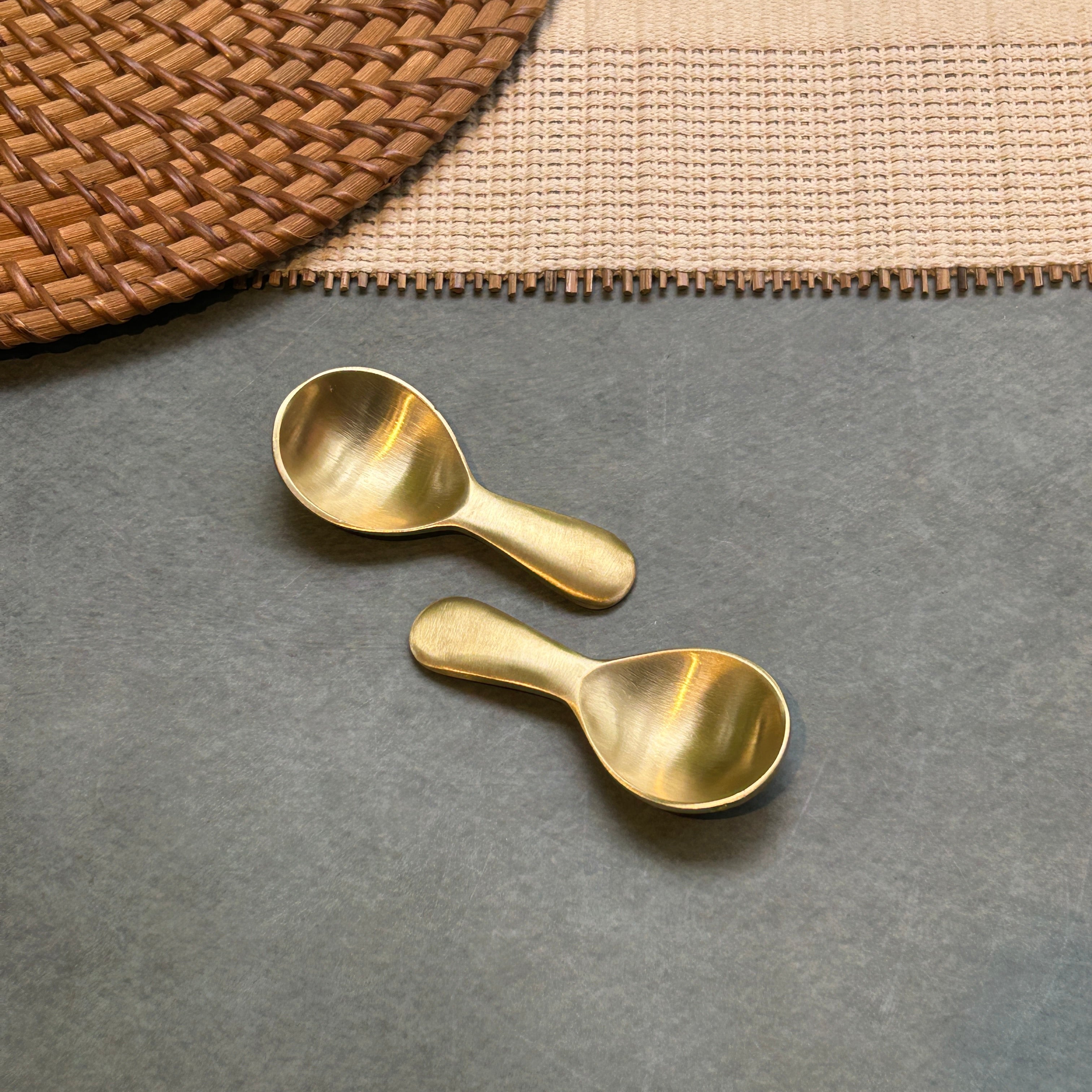 Ambi Mini Pure Brass Scoop Spoon | Masala Dabba Spoon |